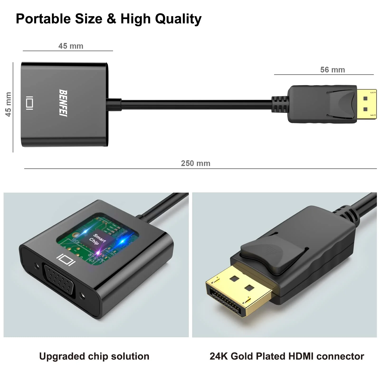 BENFEI DisplayPort to VGA 10 Pack,Gold-Plated Uni-Directional DP Computer to VGA Screen Adapter 1080P (Male to Female) Compatible for Lenovo, Dell, HP, ASUS - Image 6