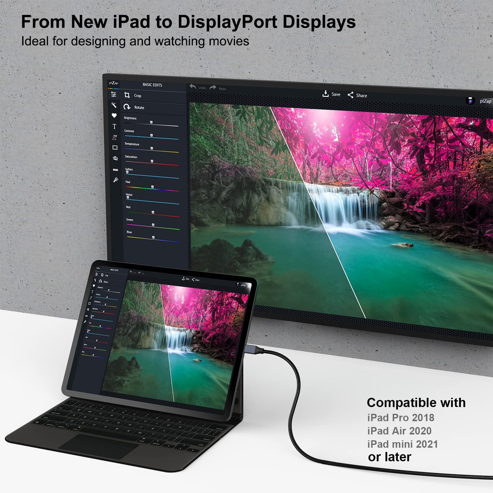 BENFEI USB-C to DisplayPort 3 Feet Cable(8K@60Hz 4K@144Hz), USB Type-C to DisplayPort Cable [Thunderbolt 3/4/5 Compatible] with iPhone 15 Pro/Max, MacBook Pro/Air 2023, iPad Pro, iMac, S23, XPS 17 Gray(Aluminium Shell) 1 PACK - Image 6