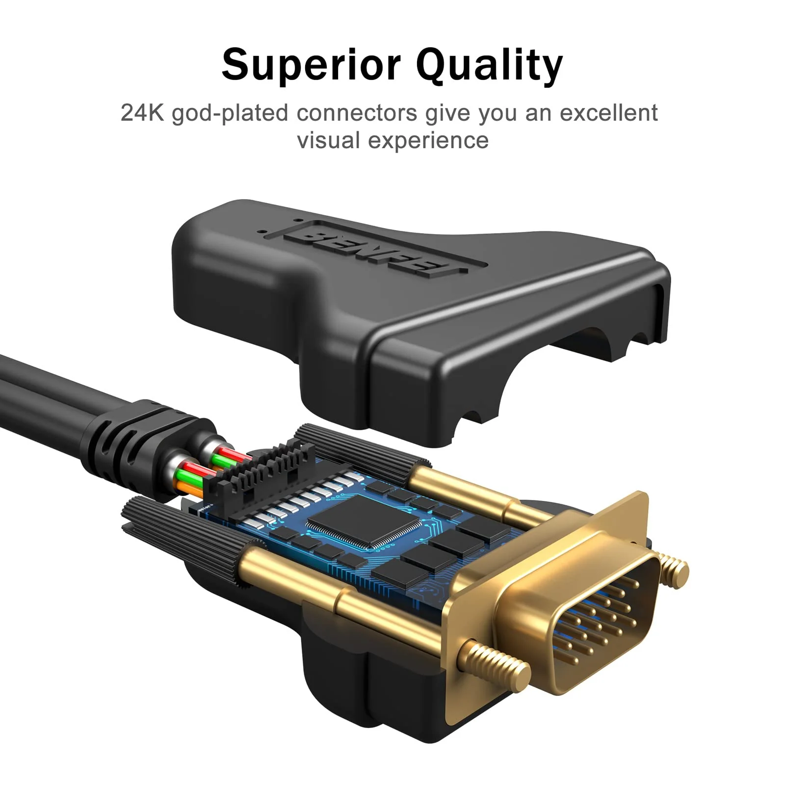 BENFEI VGA Splitter Cable, VGA Y Splitter for Screen Duplication 1ft - Image 4