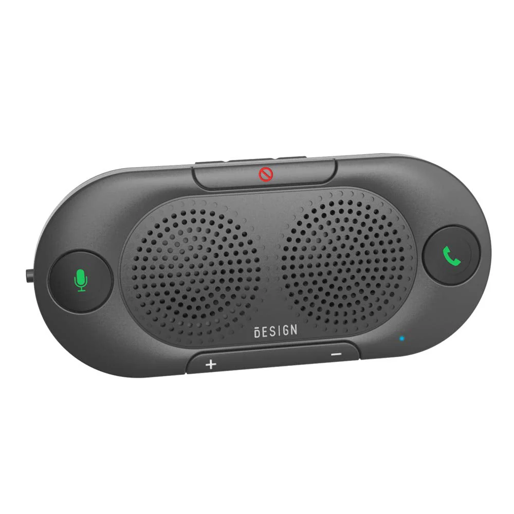 Besign BK06 Bluetooth 5.0 in Car Speakerphone with Visor Clip, Wireless Car Kit for Handsfree Talking, Motion Auto On, Siri Google Assistant Support, Dual 2W Speakers Metal Gray