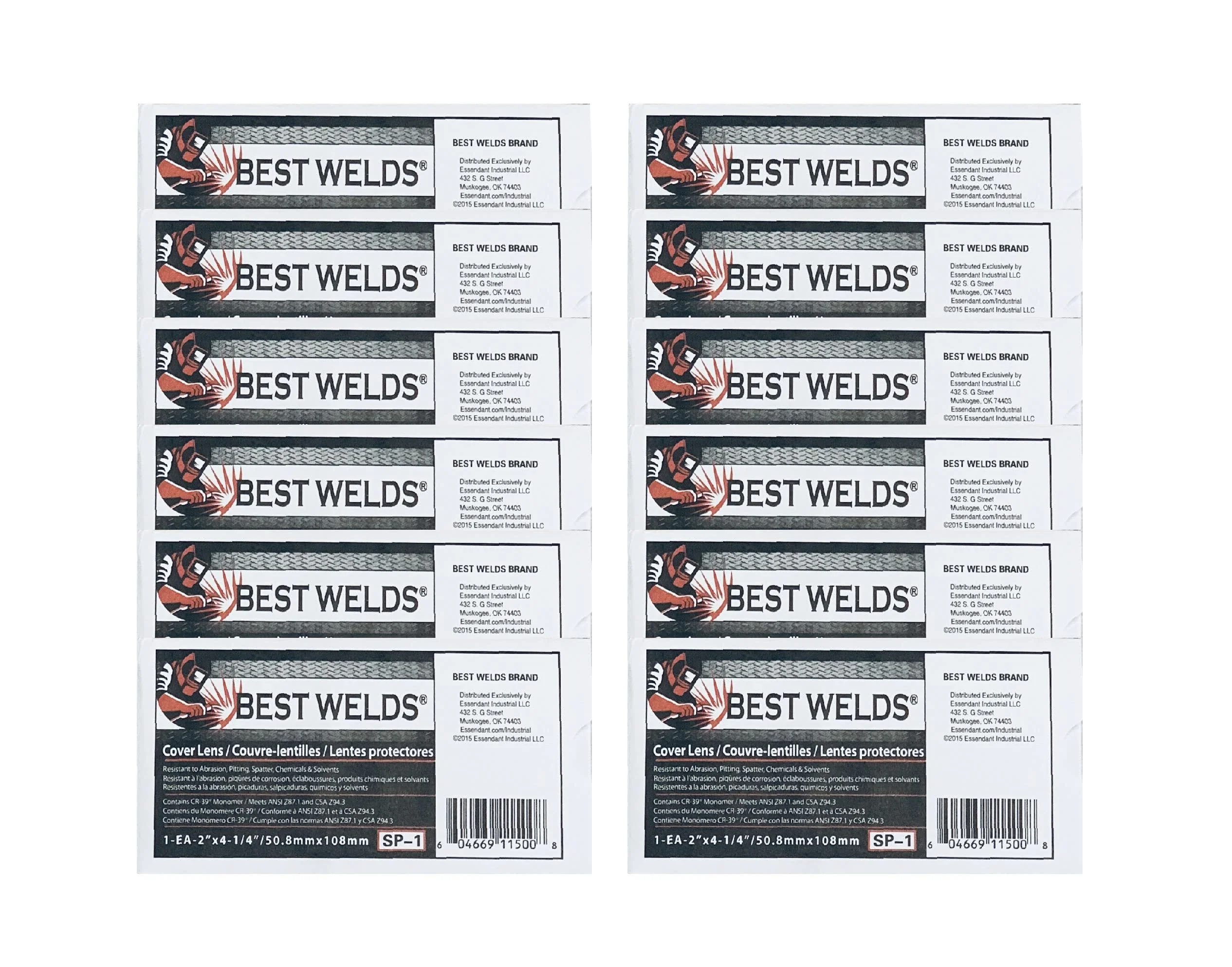 Best Welds Cover Lens for Welding Hoods – 2" X 4 1/4" Premium Quality Clear Plastic Cover Lenses 12