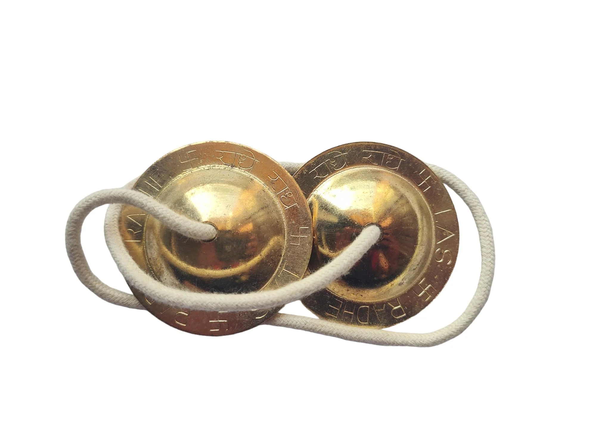 BHAVICREATION Manjeera Manjira Cymbals Hand Cymbal Metal Clapper Shree Radhe Manjeera for Puja (2 Quantity), Bhavi-1 2 Quantity - Image 4