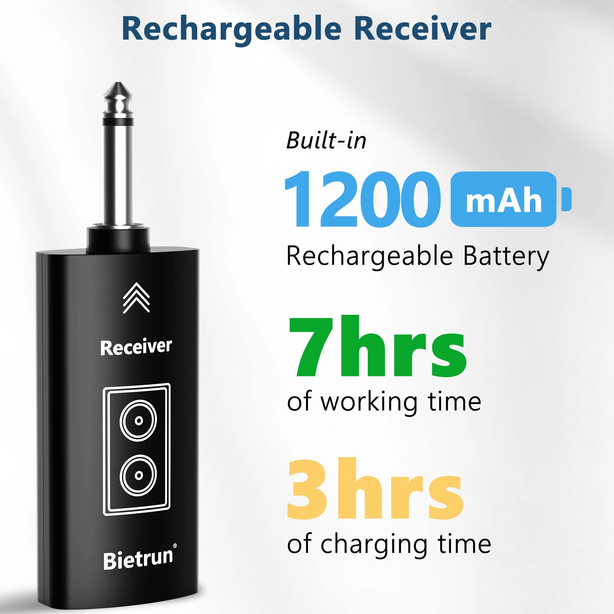 Bietrun Receiver/Adapter Only WXM09, WXM09A, WXM19, WXM19A, WXM21, WXM31, WXM31-2 Wireless Microphone (1/4") with Bluetooth - Image 3