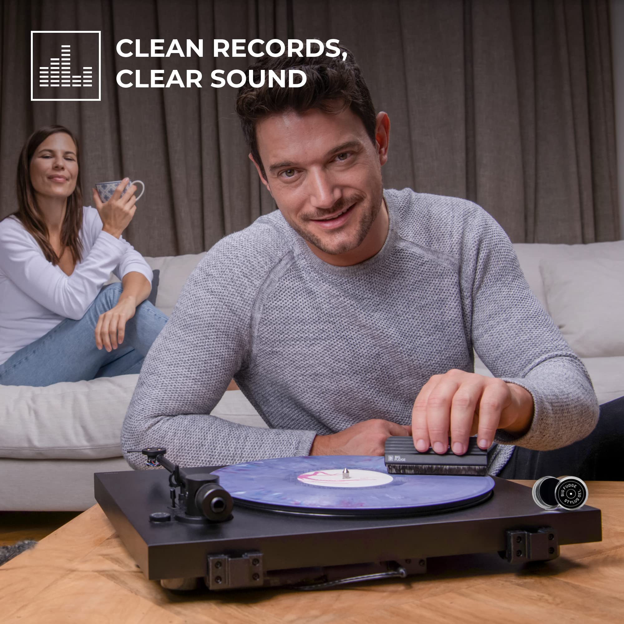 Big Fudge Vinyl Record Cleaning Kit - No Scratch Vinyl Record Brush & Stylus Gel LP Cleaner - Anti-Static Album Cleaning Brush for Record Player and Needles - Image 7