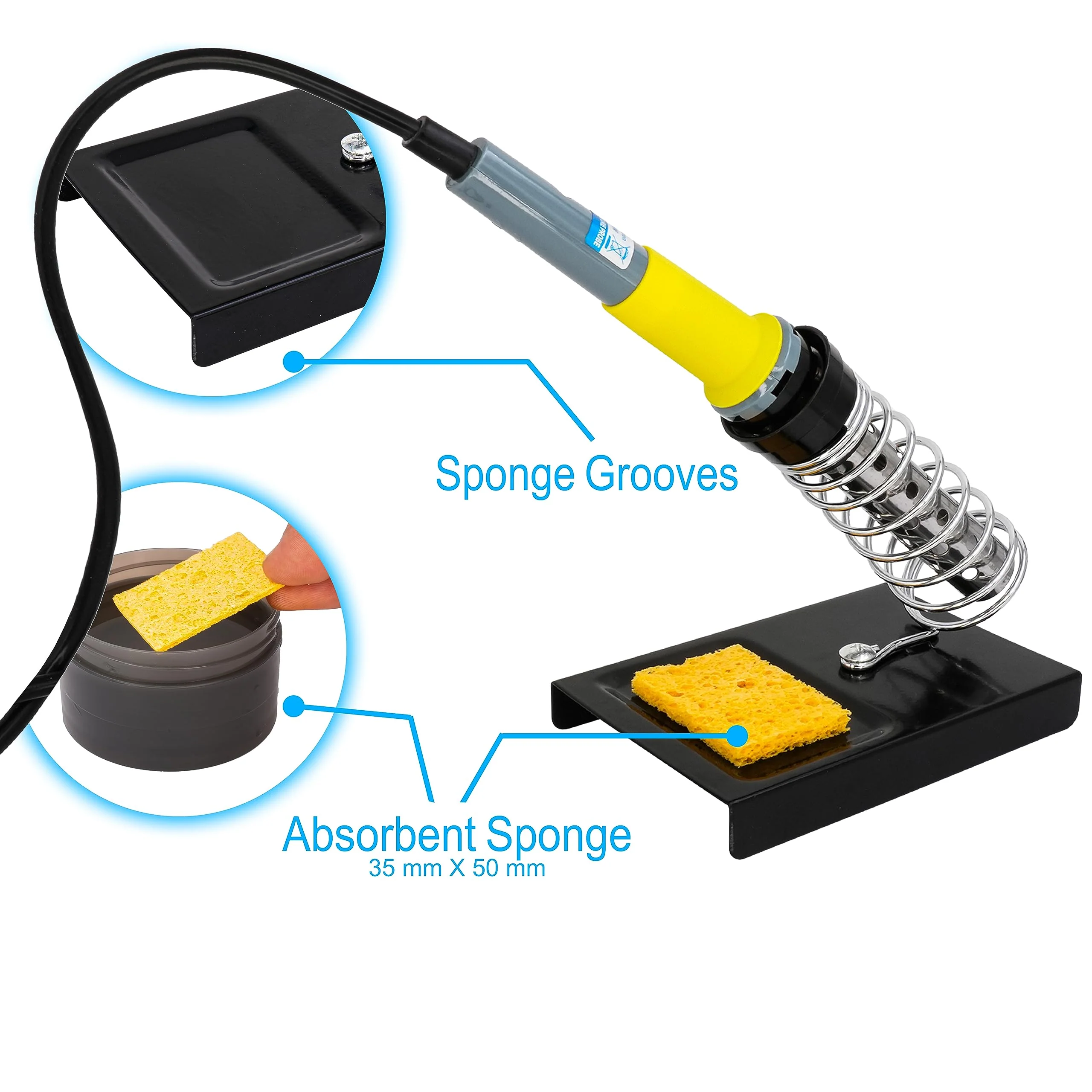 BIGtec Soldering Iron Stand Soldering Iron Holder Stand Soldering Iron Tray with Sponge for Soldering Desoldering - Image 3