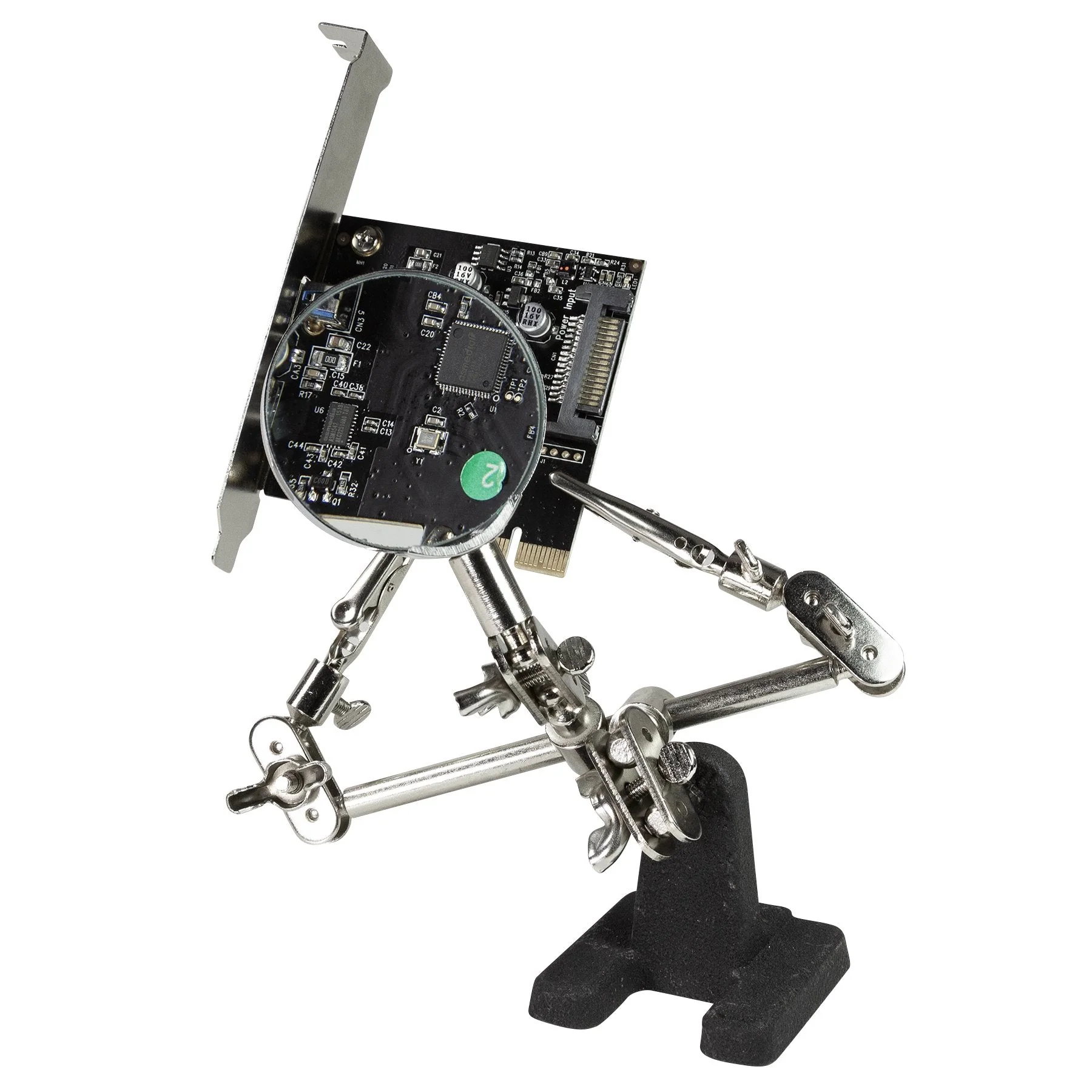 BIGtec Third Hand with Magnifying Glass Helping Hand Precision Mechanics Soldering Aid Soldering Accessories Soldering Tool with Interchangeable Clamps Crocodile Clips - Image 8