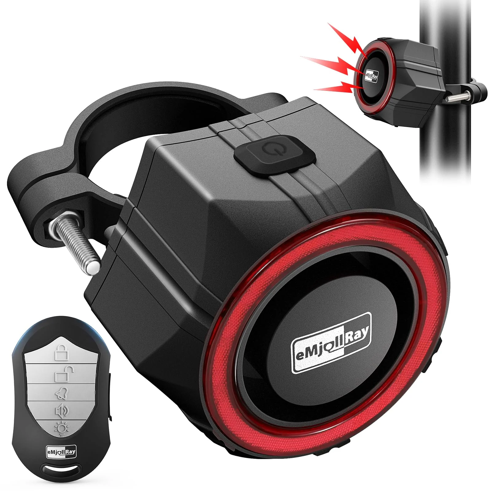 Bike Alarm,110dB Loud Waterproof Wireless E-Bike Alarm with Remote,Anti Theft Alarm Adjustable Volume Motorcycle Alarm Wireless Motion Sensor Alarm for Bicycle, Ebike,Ebike Accessories