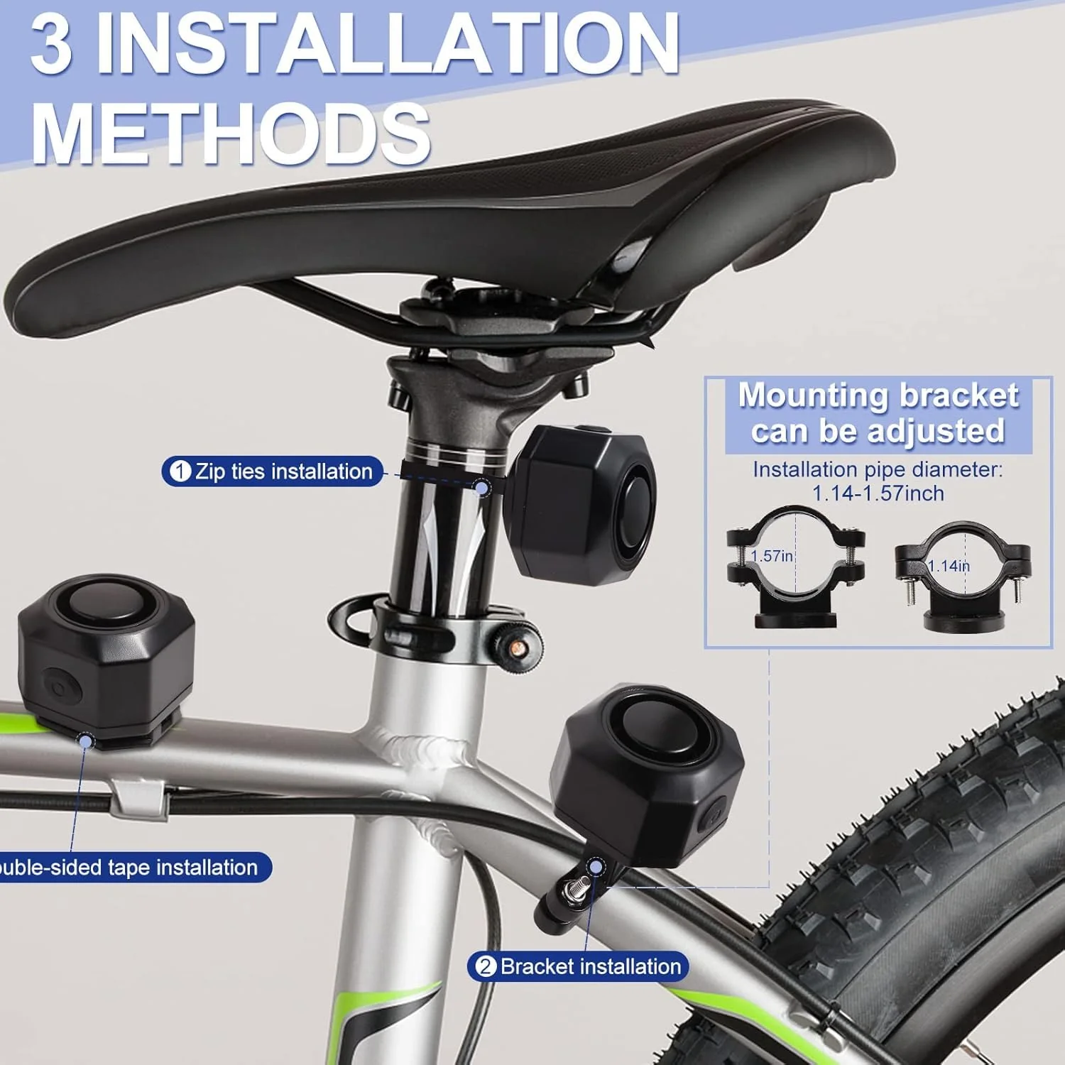 Bike Horn Electric Vehicle Alarm Wireless Vibration Alarm System with Motion Sensor Waterproof Rechargeable Antitheft Alarm for Ebikes Bike Scooter Car (SF32 Alarm one Pack) SF32 Alarm one pack - Image 6