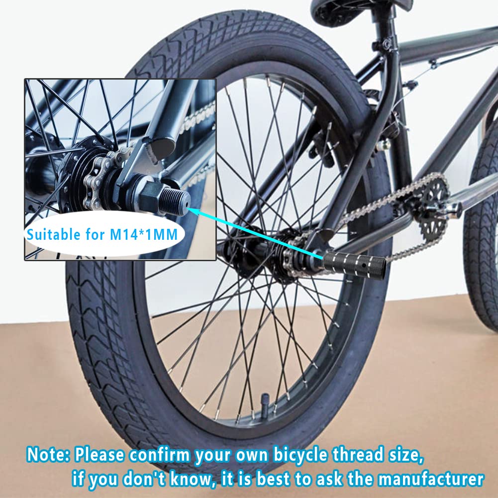 Bike Pegs 4.3" Length,Suitable for 14mm Axles, Freestyle BMX Bicycles,Durable and Stylish Non-Slip Black 1 - Image 4