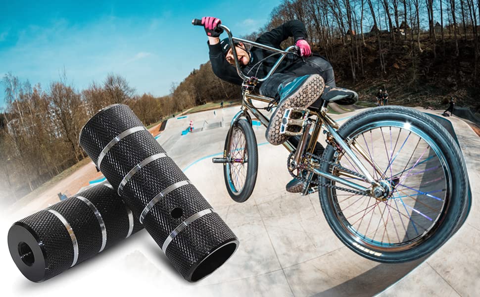 Bike Pegs 4.3" Length,Suitable for 14mm Axles, Freestyle BMX Bicycles,Durable and Stylish Non-Slip Black 1 - Image 7