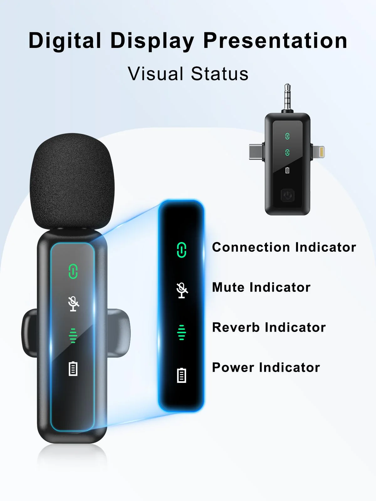 BILIWAL Wireless Lavalier Microphone, Noise Cancelling Lapel Recording Entry-Level 2 Pack Mics, 3IN1 Port for Most Devices 3IN1 RX Mic - Image 2