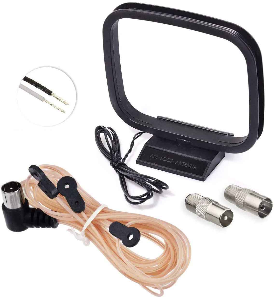 Bingfu FM Antenna FM Dipole Antenna 75 Ohm Indoor FM Radio Antenna AM Loop Antenna for Pioneer Onkyo Yamaha Marantz Indoor Bluetooth Home Stereo Receiver AV Audio Vedio Home Theater Receiver Tuner Dipole FM AM Antenna - Image 2