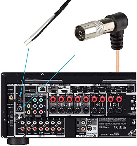 Bingfu FM Antenna FM Dipole Antenna 75 Ohm Indoor FM Radio Antenna AM Loop Antenna for Pioneer Onkyo Yamaha Marantz Indoor Bluetooth Home Stereo Receiver AV Audio Vedio Home Theater Receiver Tuner Dipole FM AM Antenna - Image 7