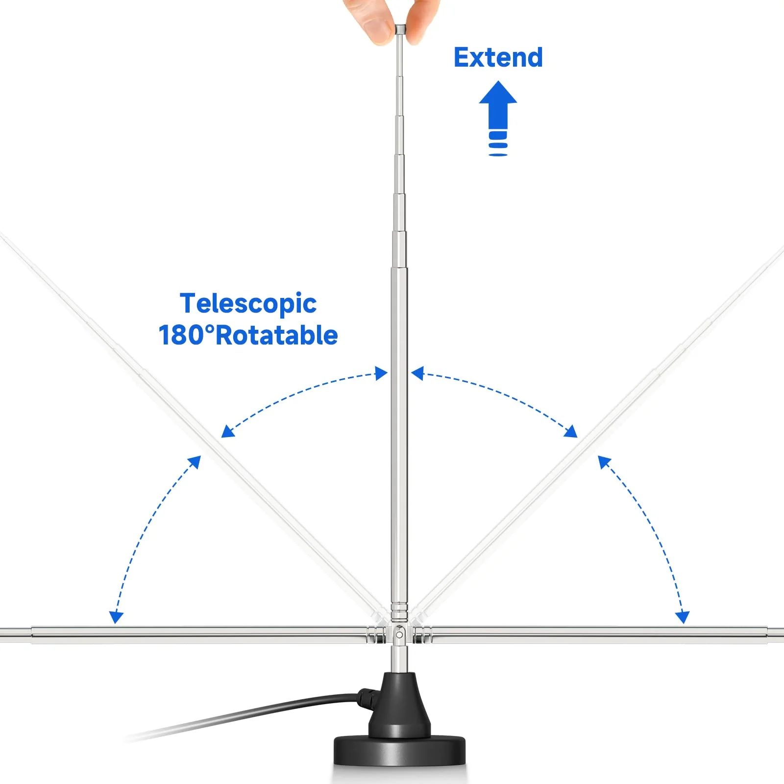 Bingfu Strong Magnetic Base FM Radio Antenna Telecopic for Pioneer Onkyo Yamaha Marantz Sherwood Indoor Digital HD FM Radio Bluetooth Home Stereo Receiver AV Audio Video Home Theater Tuner - Image 6