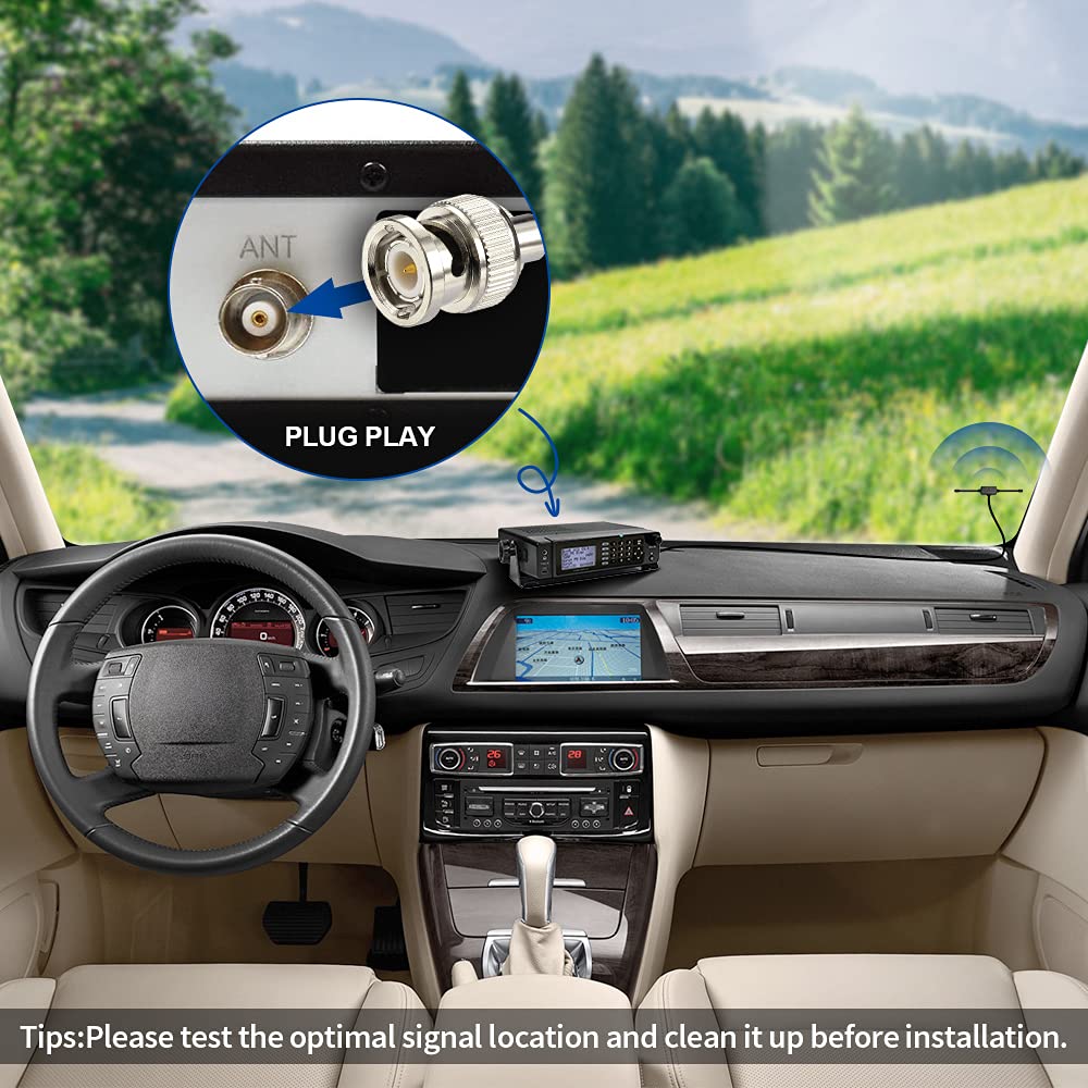 Bingfu VHF UHF Car Truck Police Scanner Adhesive Mount Antenna Vehicle Ham Radio Amateur Radio Mobile Scanner BNC Male Dipole Antenna Compatible with Uniden Bearcat Whistler Radio Shack Radio Scanner - Image 5