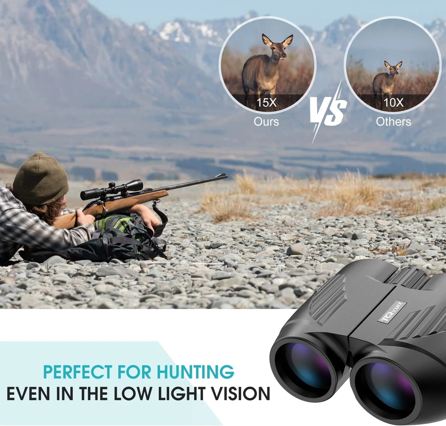 Binoculars 20x25 for Adults and Kids, High Power Easy Focus Binoculars with Low Light Vision, Compact Binoculars for Bird Watching and Travel Black - Image 5