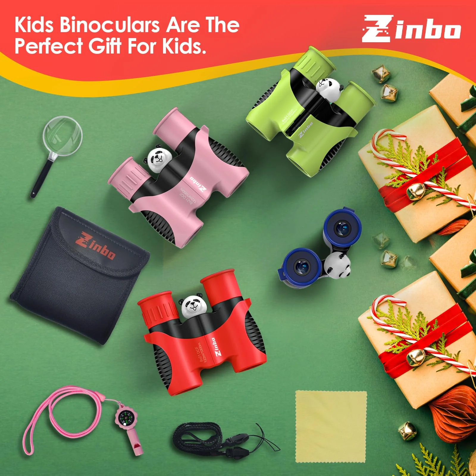 Binoculars for Kids 8x21 High-Resolution Real Optics with Magnifying Glass & Whistle Compass, Kids Binoculars for 3-12 Years Boys and Girls, Best Kids Toys for Outdoor Bird Watching, Hiking, Travel Red - Image 7