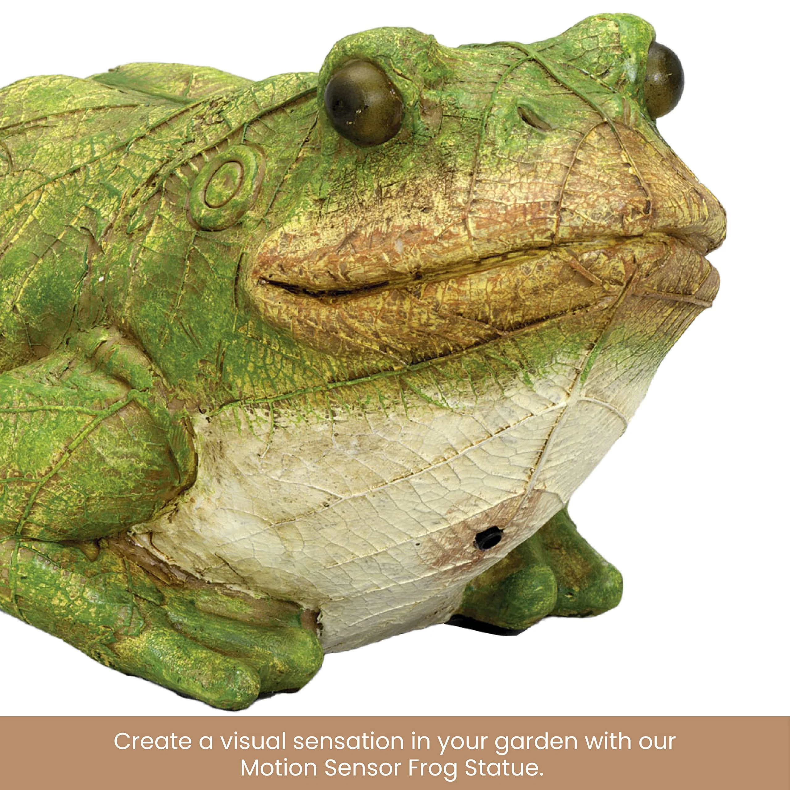 Bits and Pieces - Frog Motion Sensor and Detector Statue - Animal Gardening Gifts - Weather Resistant Garden Decoration Sculpture - 4½" x 8½" - Image 5