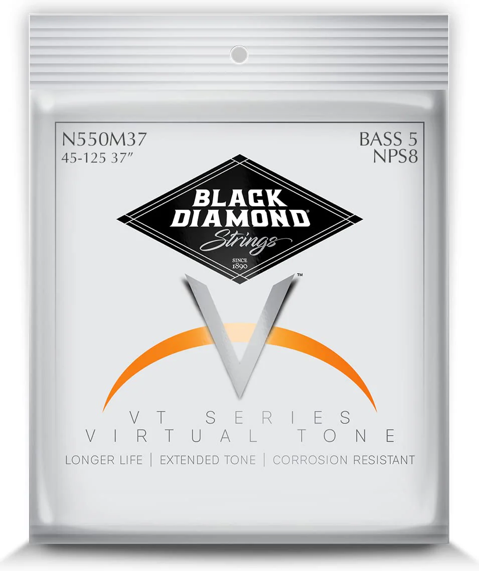 Black Diamond Strings® N550M37 5 String Bass Nickel 5 Str Med/Long Scale .045NR.065NR.085NR.105NR.125NR 45-125 5 String