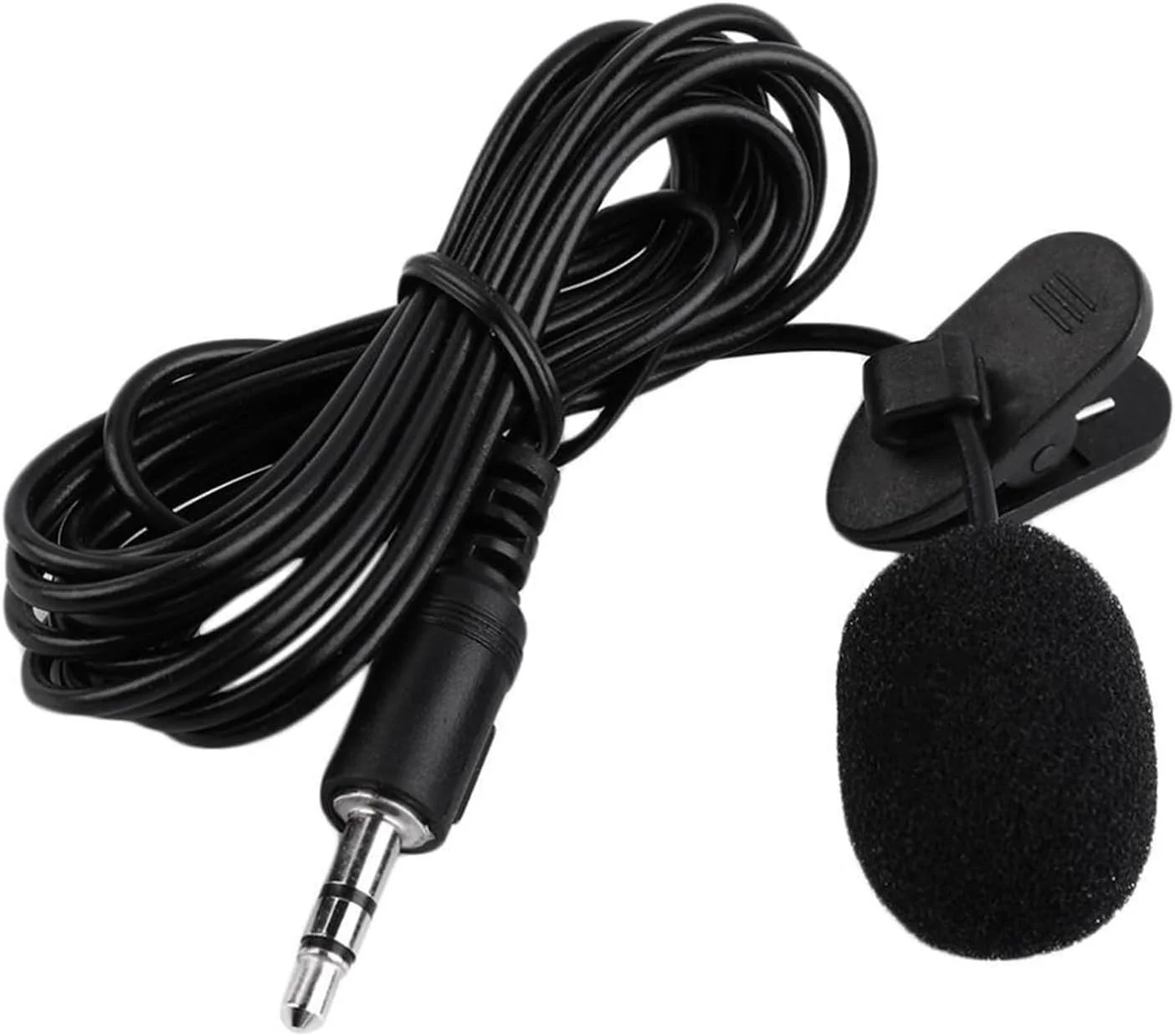 Black Plastic 3.5mm Wired Lavalier Microphone Speech Teaching Sound Amplifier Mic for Phone PC，Wireless Microphones and Systems，Wireless Lavalier Microphones