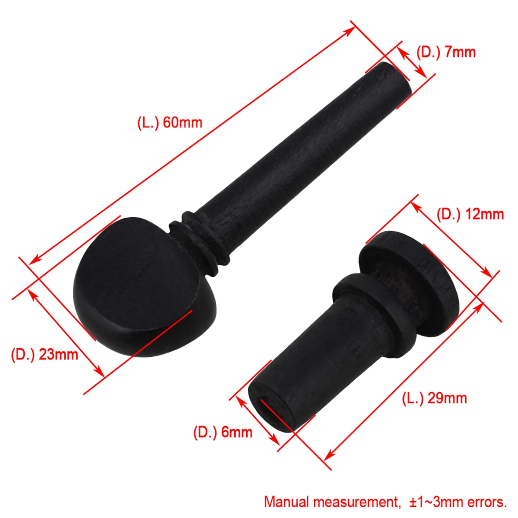 Black Wooden Tuning Pegs,Tuning Pegs with Endpin Replacement Parts for Violin String - Image 6