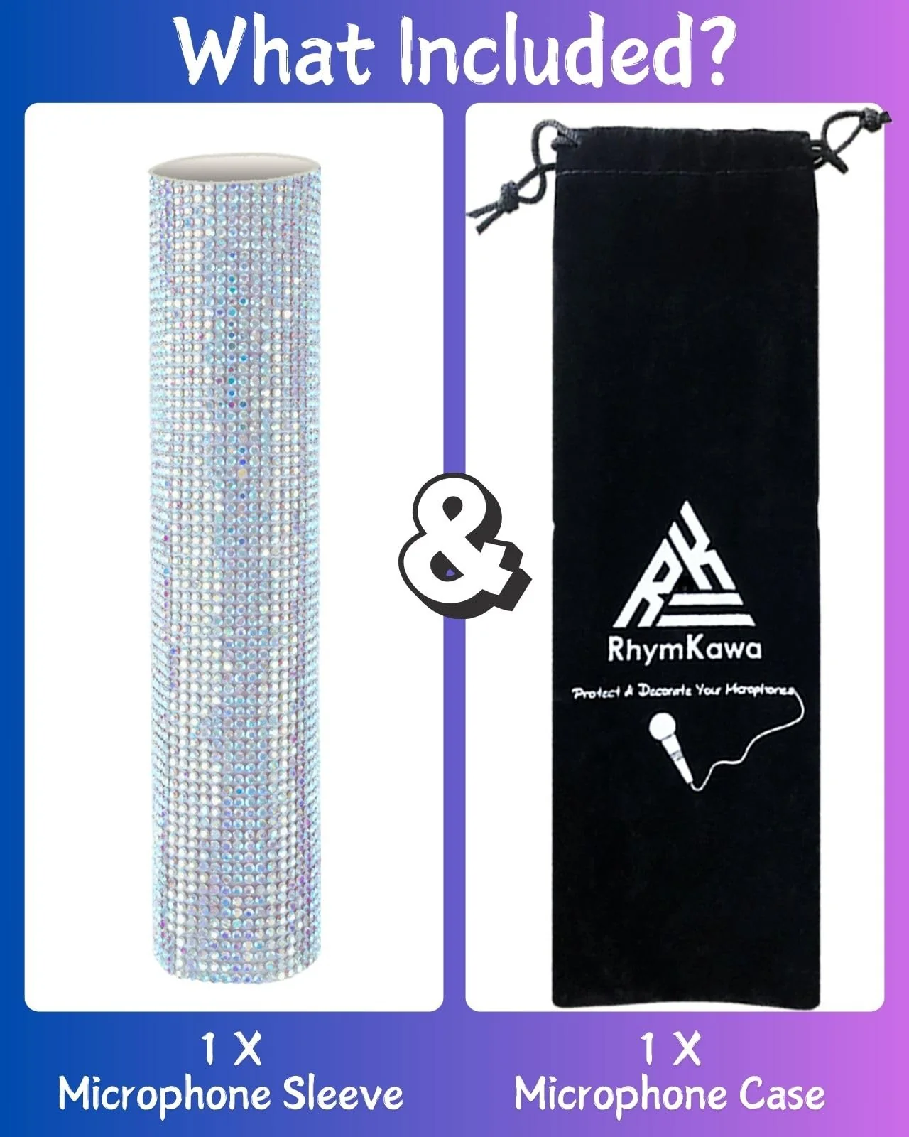Bling Wireless Microphone Decorate for Universal Handheld and Beta58 SM58 Beta87 PG58, Eyes Catching for Event (Mic NOT Included) Multi Crystal - Image 4