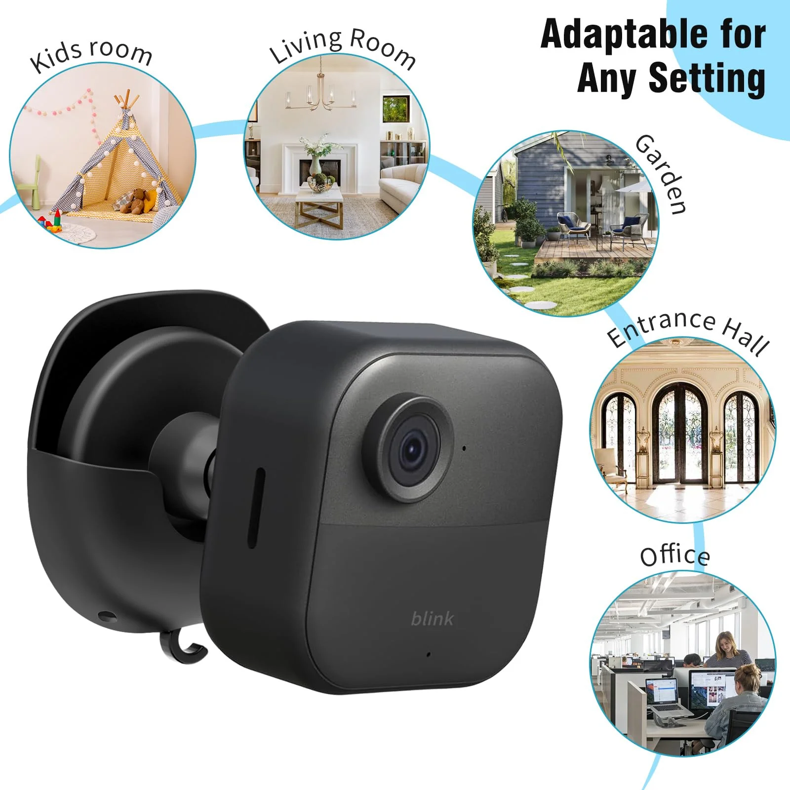 Blink Camera Wall Mount Holder 3 Pack, No Drill No Screws Bracket for Blink Mini/Mini 2/Blink Outdoor 4/Blink Indoor Cameras, Strong Adhesive Durable for Blink Cameras, Easy to Install (Black) Black - Image 6