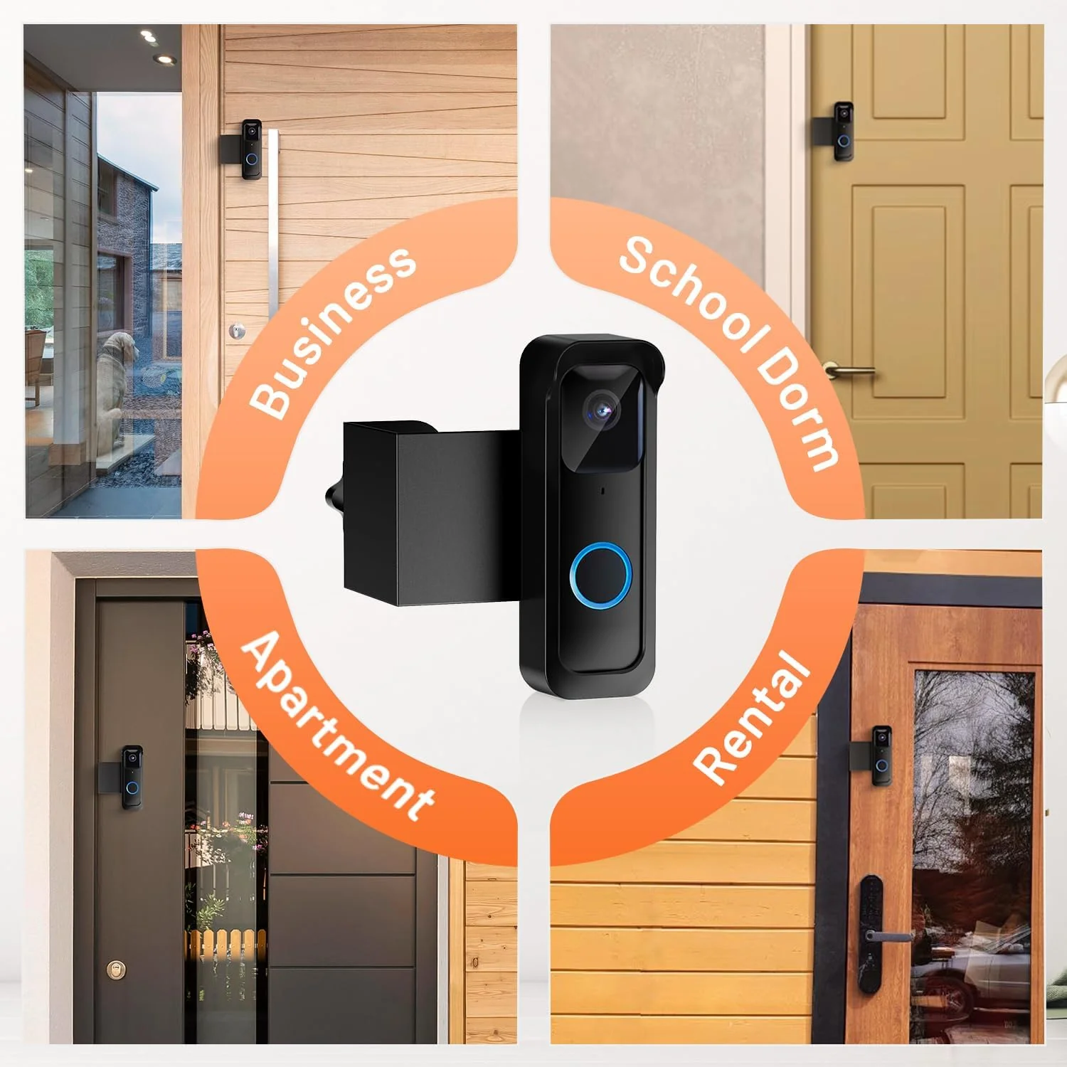Blink Doorbell Mount, Anti-Theft Doorbell Mount for Blink Doorbell Camera, No Block Sensor & Night Vision Blink Camera Mount, Blink Outdoor Camera Bracket with Rain Cover Black - Image 9