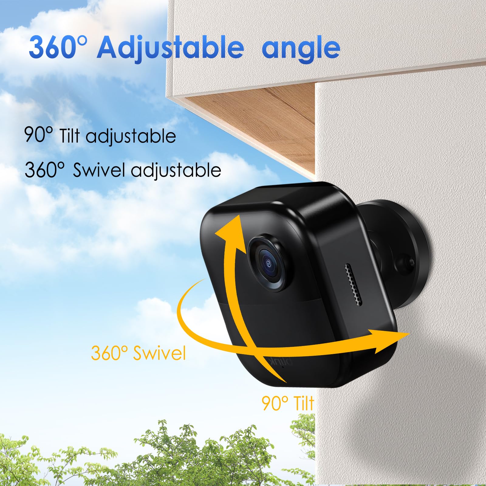 Blink Outdoor Camera Mount, 360 Degree Adjustable Wall Mount Bracket, Compatible with Blink 4th and 3rd Gen Outdoor Camera, 3 Pack, Black Blink mount 3pack - Image 2