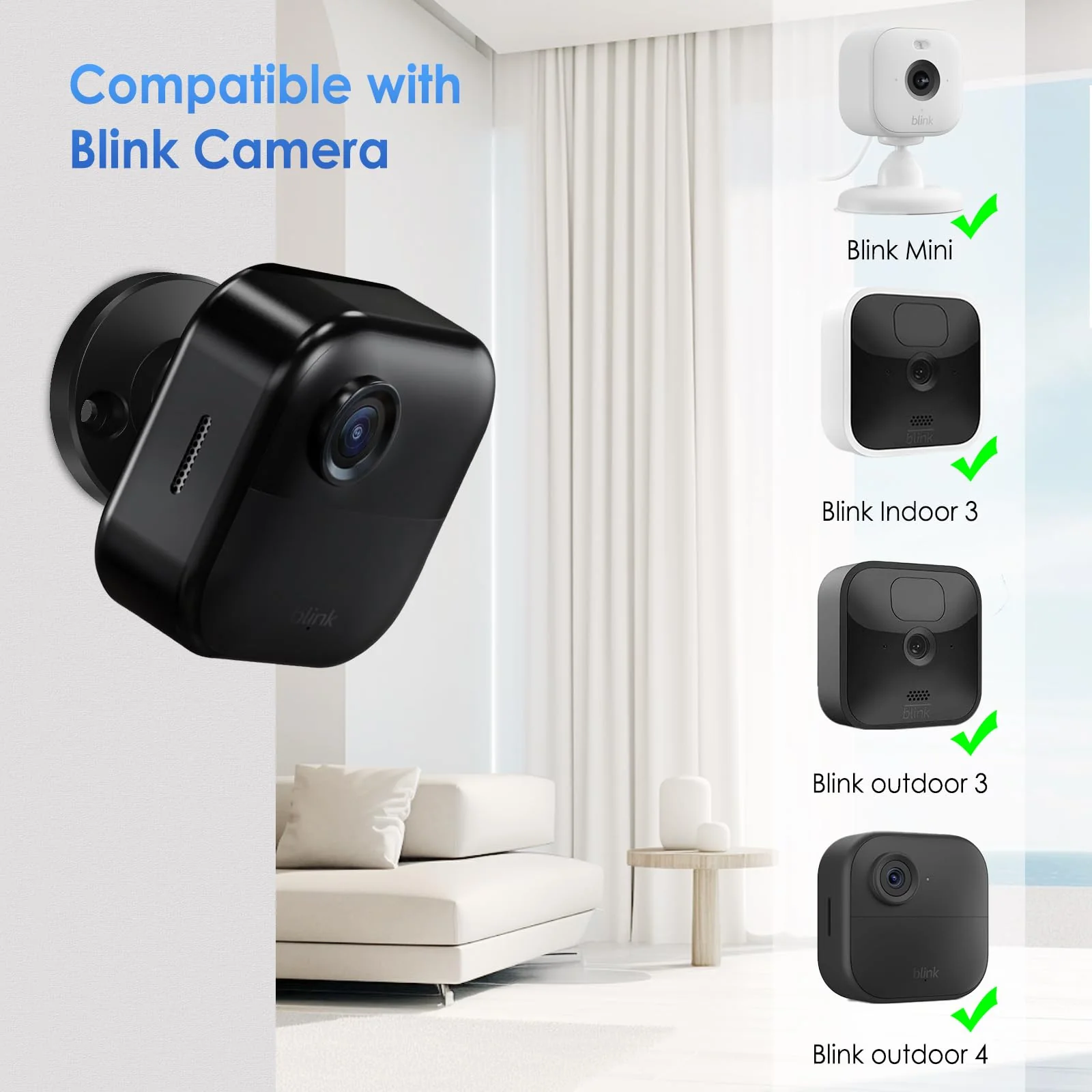Blink Outdoor Camera Mount, 360 Degree Adjustable Wall Mount Bracket, Compatible with Blink 4th and 3rd Gen Outdoor Camera, 3 Pack, Black Blink mount 3pack - Image 5