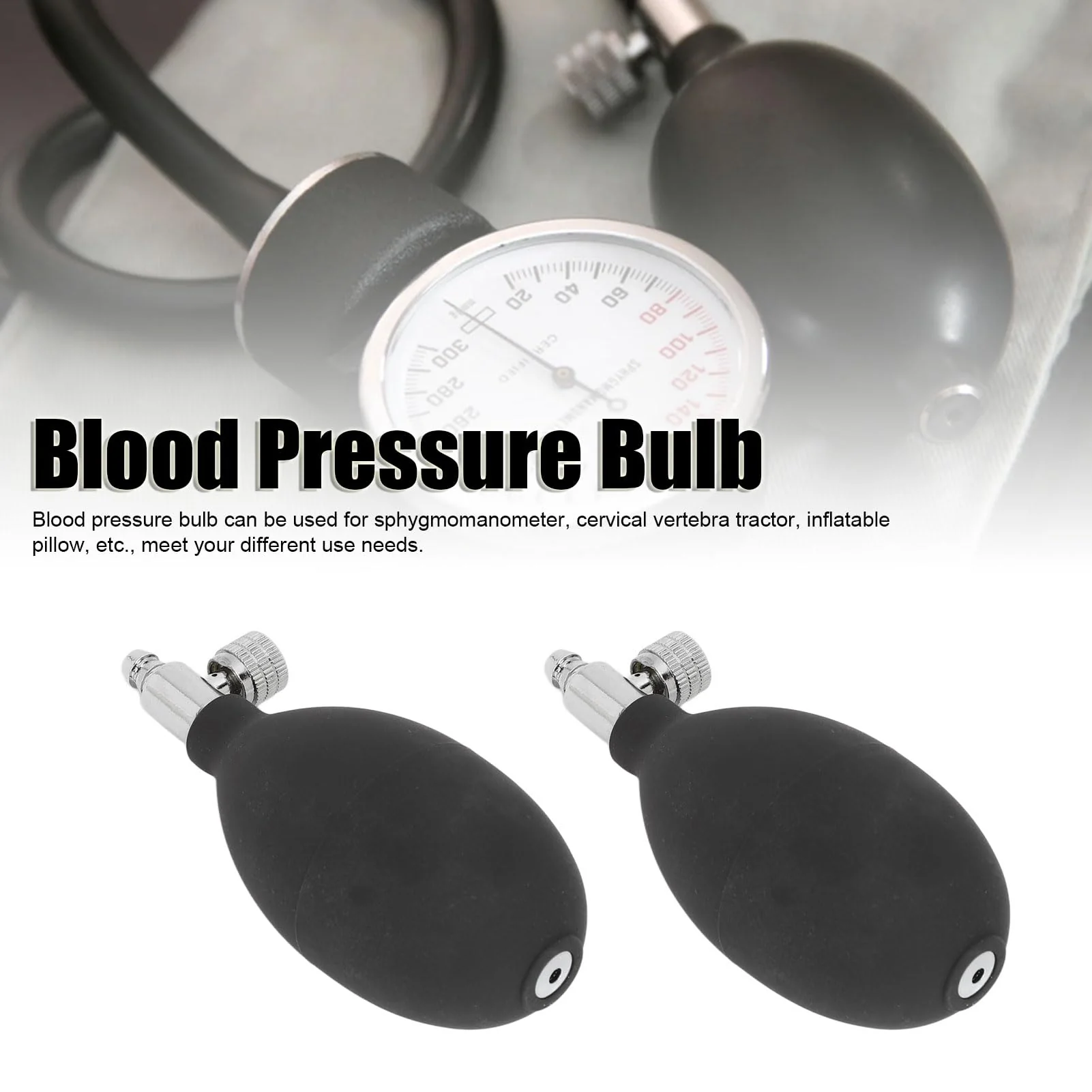 Blood Pressure Latex Bulb, Replacement Inflation Bulb, Pack of 2 Latex Blood Pressure Bulb, Replacement Inflation Blood Pressure Monitor, Bulb Pump with Air Release Valve for Manual Inflation of Blood - Image 4