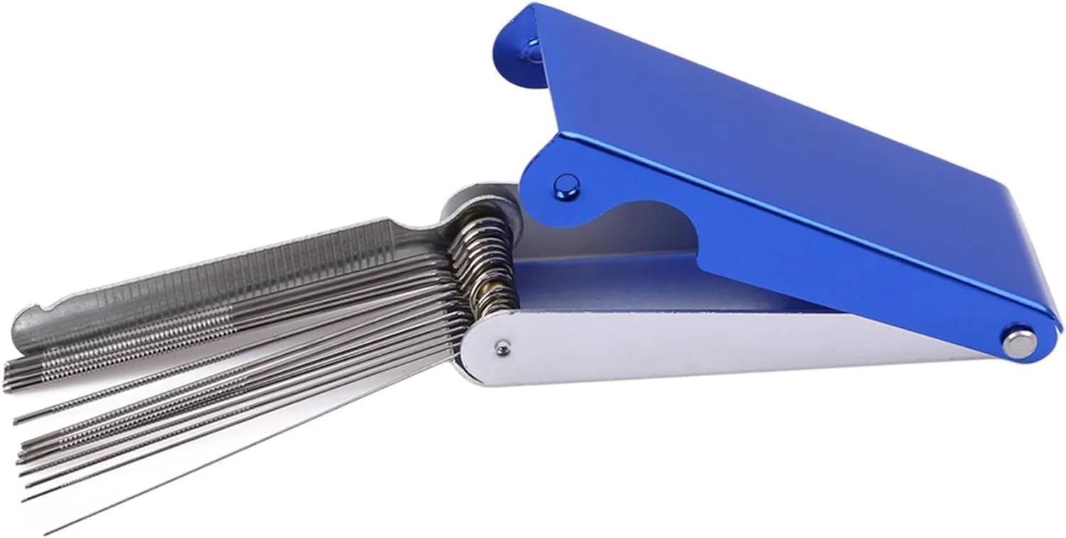 Blue Needle File Set -Guitar Nut Slotting File Saw Rods Slot Filing Set -Needle File Set Replacement Tools -Luthier Replacement Tools Tip Cleaner Files, Guitar and Bass Accessories