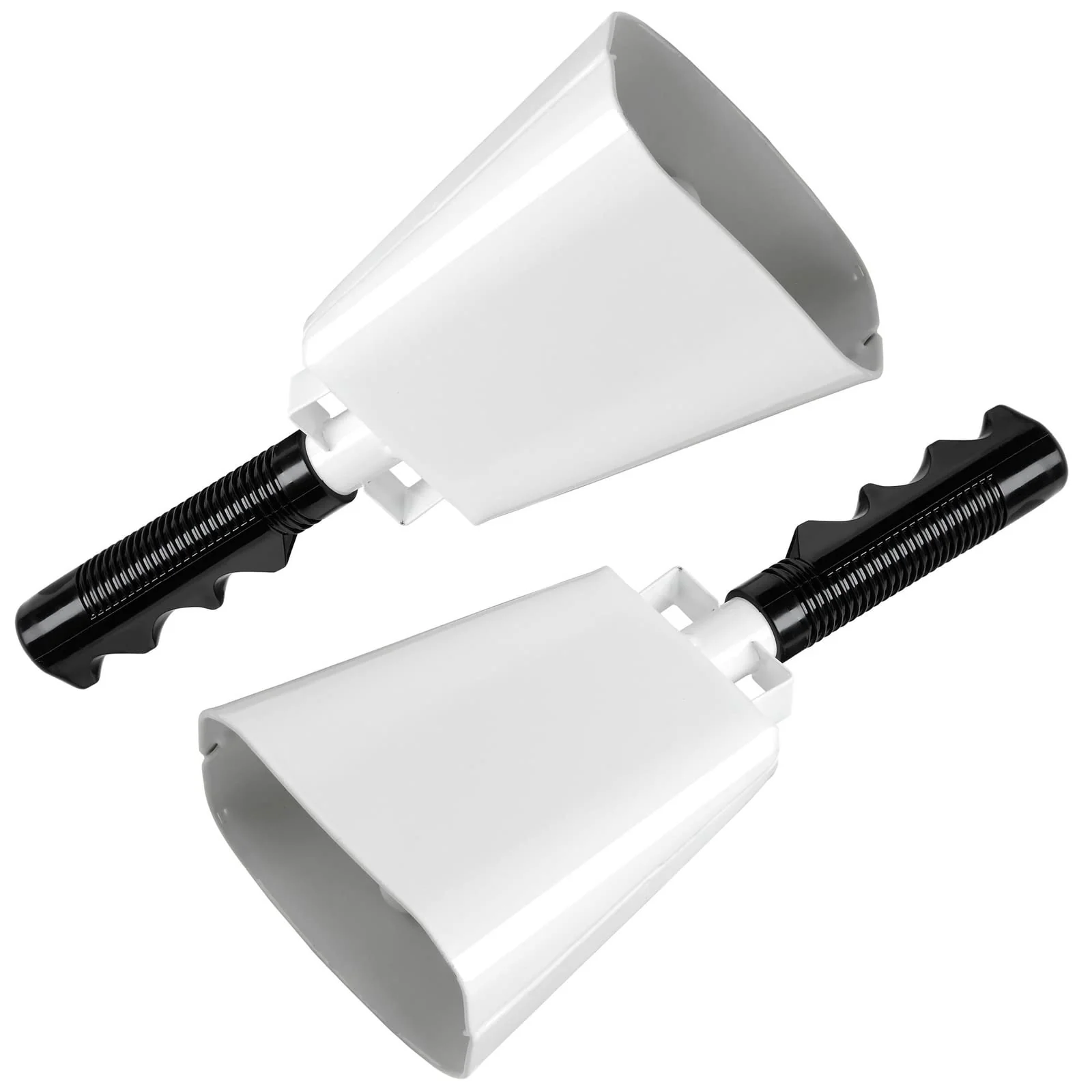 BLUE PANDA - 2 Pack 9-inch Cowbells for Sporting Events, Percussion Noise Makers with Handle for Football Games, Stadiums (White) - Image 5