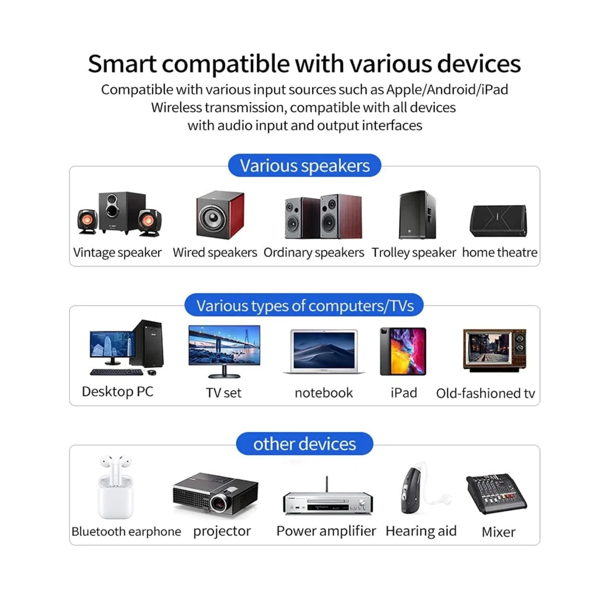 Bluetooth 5.0 Adapter, Bluetooth Transmitter and Receiver for Home Stereo Hi-Fi Audio with 3.5mm, RCA, Coaxial, Optical, NFC, Aptx-LL - for Home, Car, AV Receiver or Amplifier (M6) - Image 5