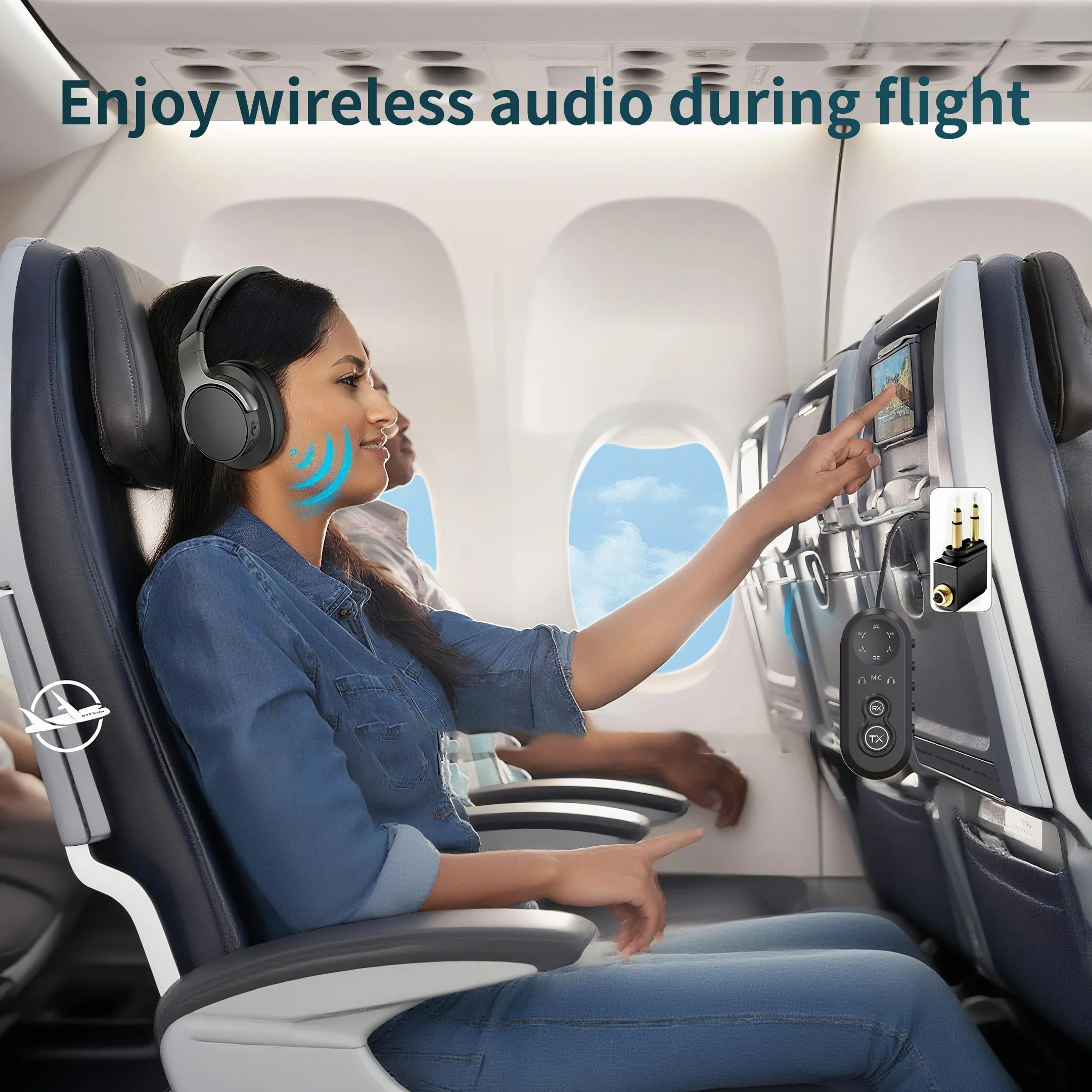 Bluetooth 5.4 Transmitter Receiver for 2 Airpods or Headphones, Airplane Bluetooth Adapter with aptX Low Latency, 20Hr Playtime, 3.5mm Audio AUX Jack for Flight,TV,PC,Gym,Tablets Car Stereo - Image 7