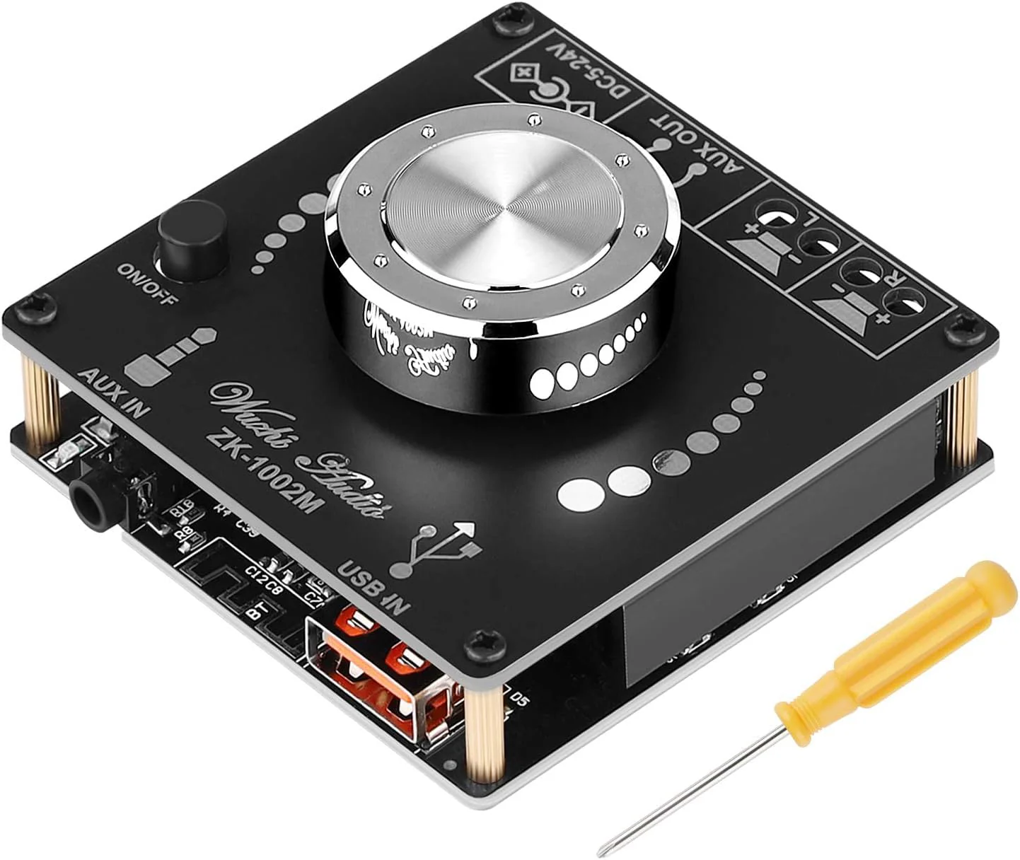 Bluetooth Amplifier Board HiFi Stereo 2.0 Channel 2 x 100 W Audio Amplifier Digital Power Amplifier with AUX/USB/Bluetooth/Flash Drive/PC USB Input 202