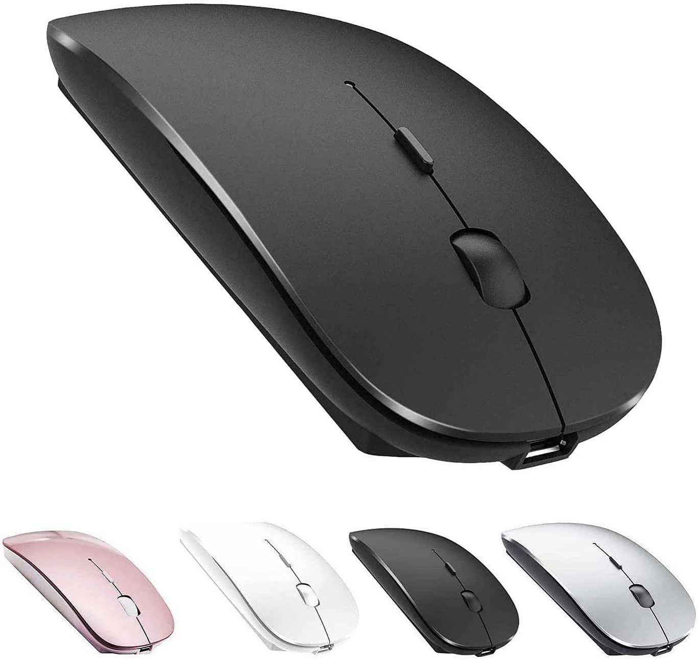 Bluetooth Mouse,Rechargeable Wireless Mouse for MacBook Pro/MacBook Air,Bluetooth Wireless Mouse for Laptop/PC/Mac/iPad pro/Computer Black