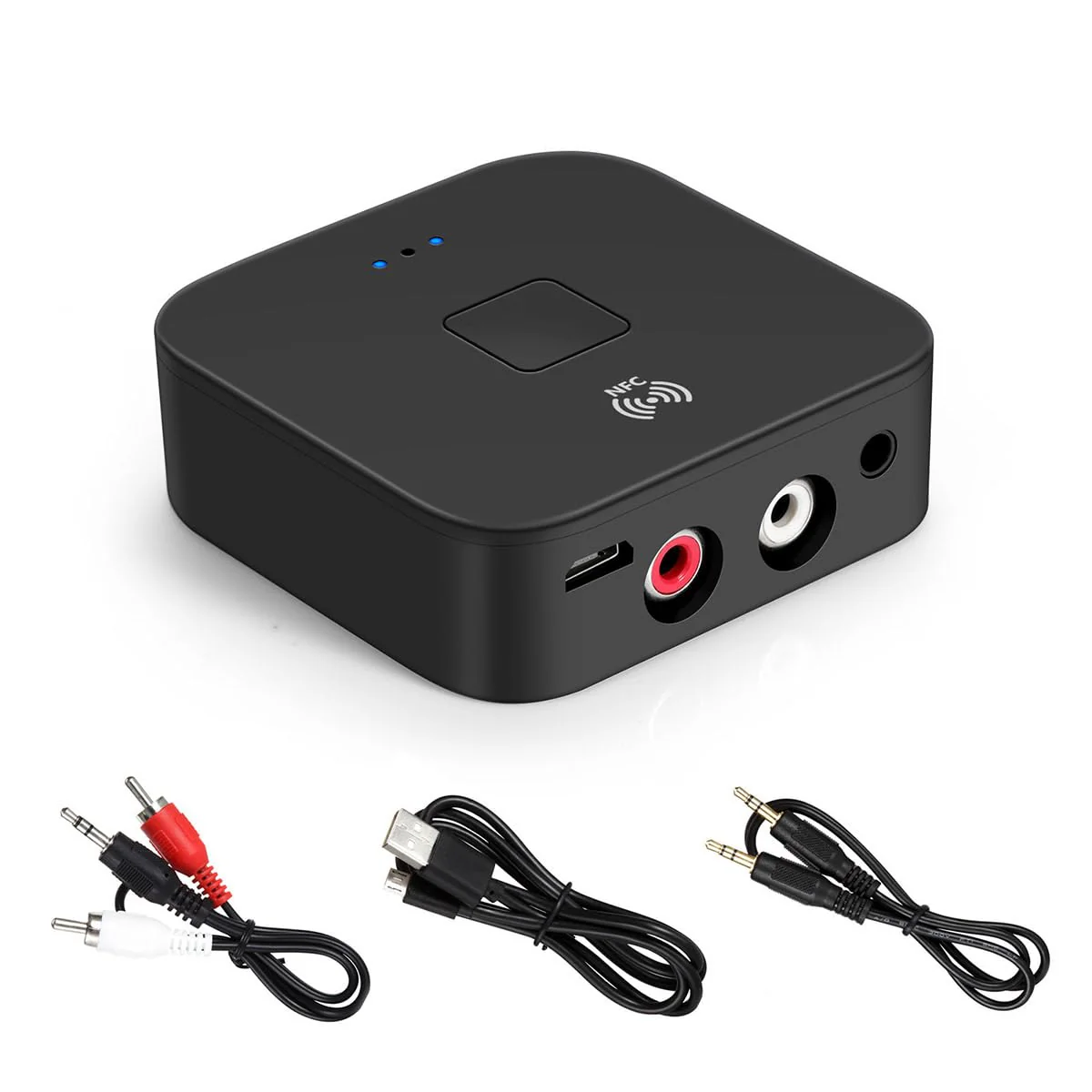 Bluetooth Receiver for Home Stereo RCA, 3.5mm AUX Wireless Audio Adapter for Home and Car Stereo System,NFC-Enabled