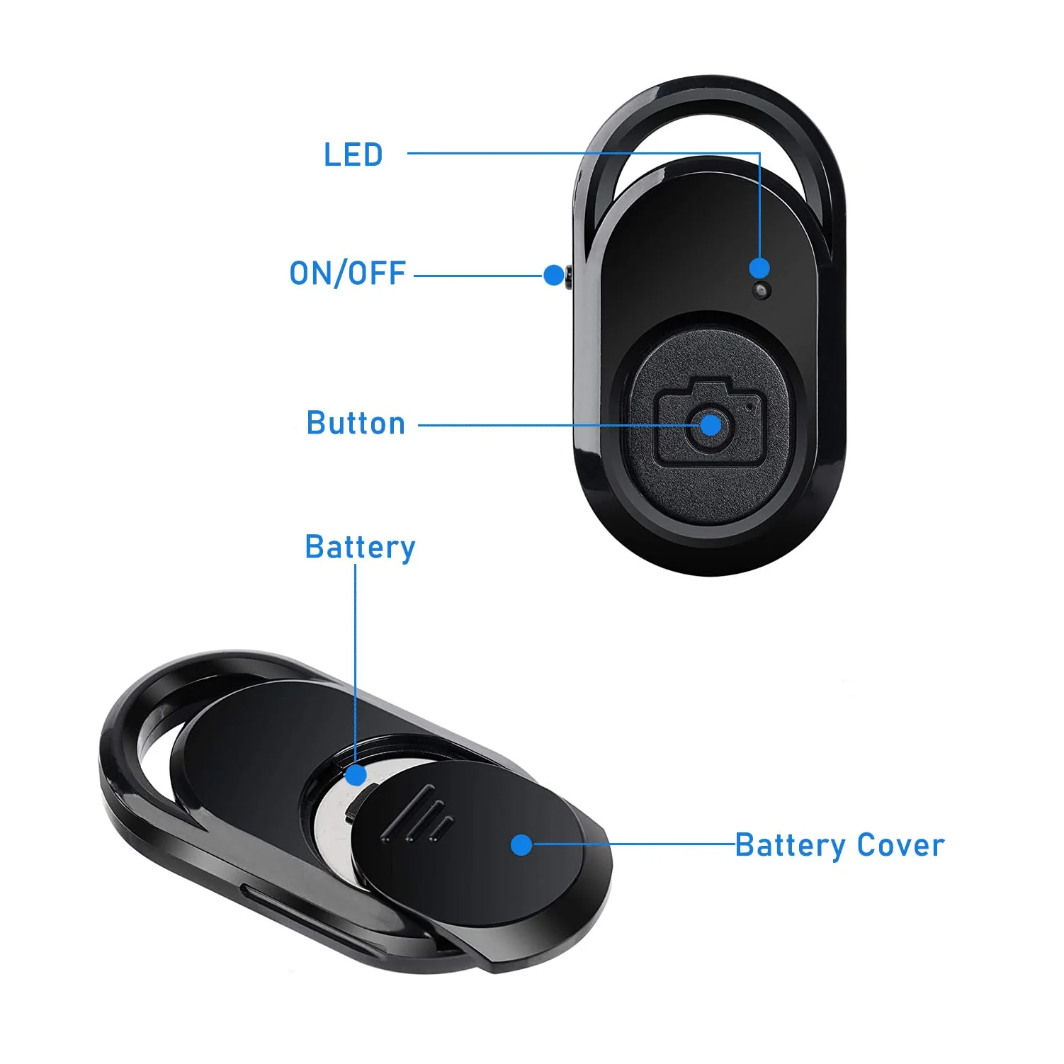 Bluetooth Remote Control iPhone Camera Remote: Wireless Remote Shutter for Selfies and Photo Clicker Compatible with iPhone iPad Tablet and Android Phone Wrist Strap Included (1 Pack) 1 Pack - Image 6