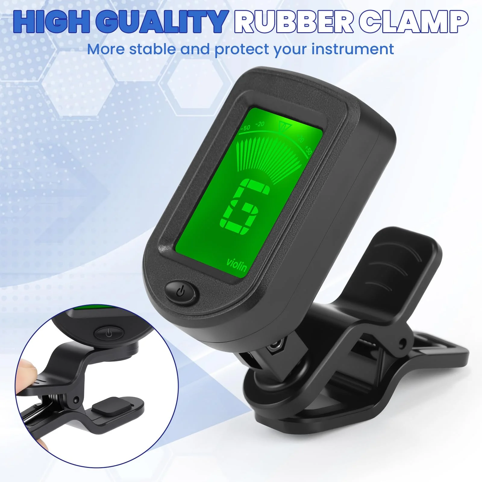 Boao 10 Pcs Guitar Tuner, Clip on Tuner with Chromatic Modes, Digital Electronic Clear LCD Display, 360 Degree Rotation for Acoustic/electric Guitar, Ukulele, Bass, Violin, Banjo, Mandolin - Image 6