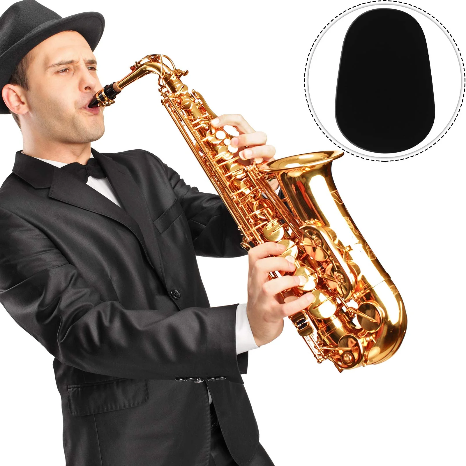 Boao 160 Pieces Saxophone and Clarinet Mouthpiece Cushion Sax Mouthpiece Patches Pads Cushions Thick Rubber 0.8 mm with Strong Adhesive - Image 6