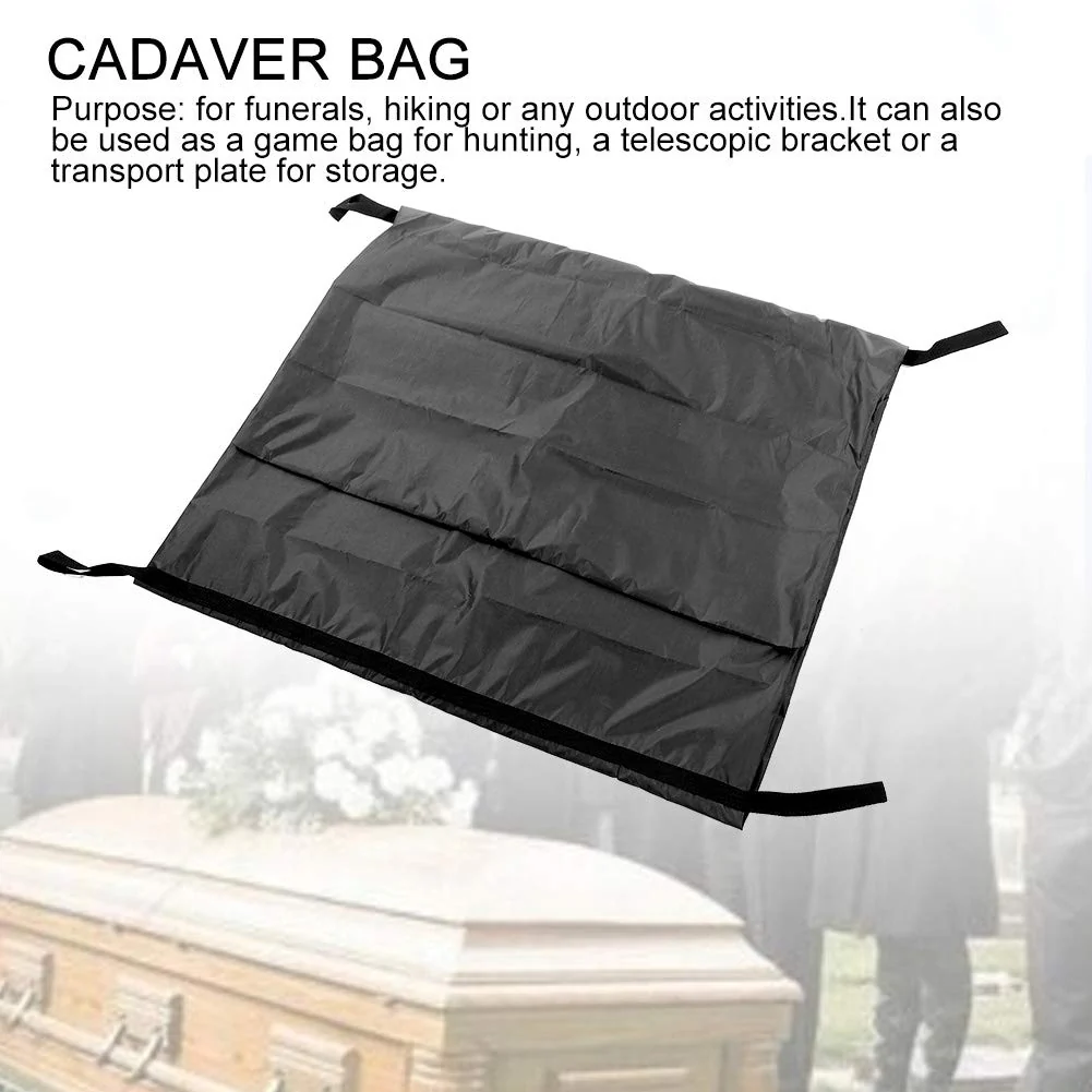 Body Bag for People, Waterproof Carcass Bag with 4 Reinforced Handles, 210D Oxford Fabric, Body Bags, for Funeral Supplies, Morgues Black - Image 2
