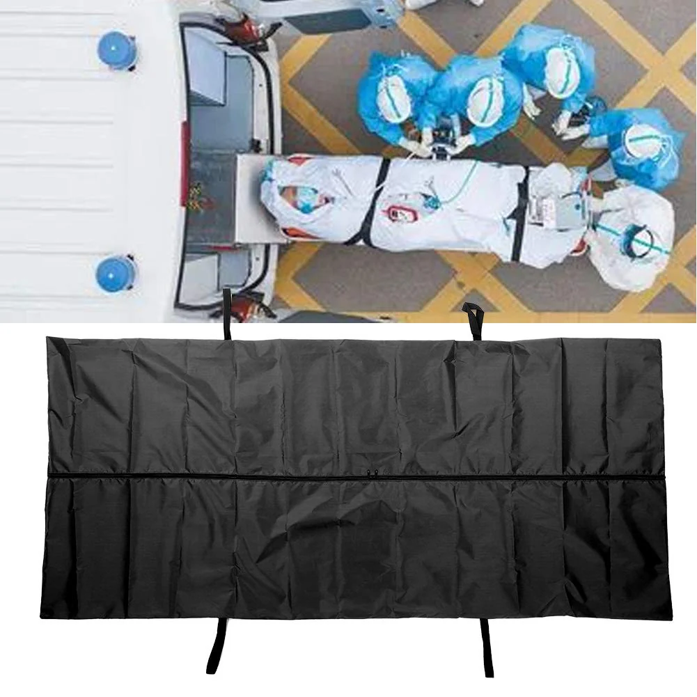 Body Bag for People, Waterproof Carcass Bag with 4 Reinforced Handles, 210D Oxford Fabric, Body Bags, for Funeral Supplies, Morgues Black - Image 3