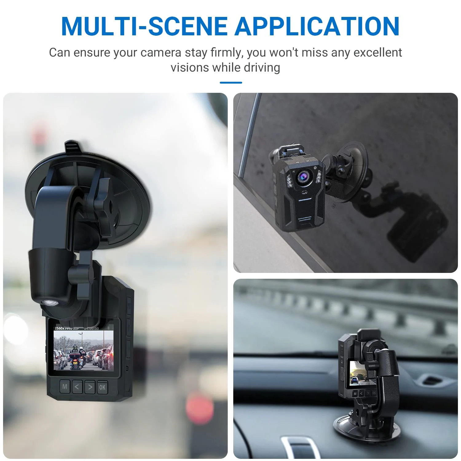 Body Camera Suction Cup Mount with Easy Remove Washable Reuable Magic Sticky Gel Pad for P100 and Widely Compatible with Other Body Camera Perfect for Car Windshield, Window, Glass, Dashboard - Image 5