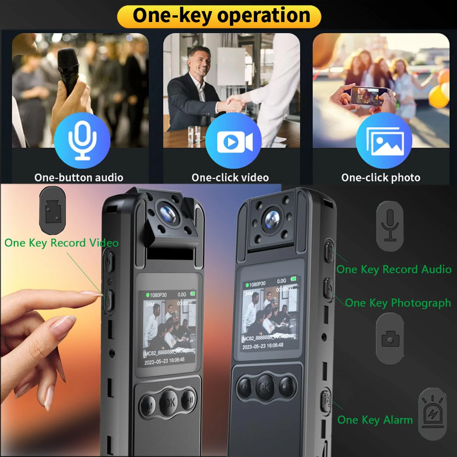 Body Camera with Audio and Video Recording, HD 1080P Body Cam with 180° Rotating Lens, 6HR Battery, Night Vision, 32GB Body Worn Camcorder, for Personal Civilians, Police Law Enforcement - Image 7