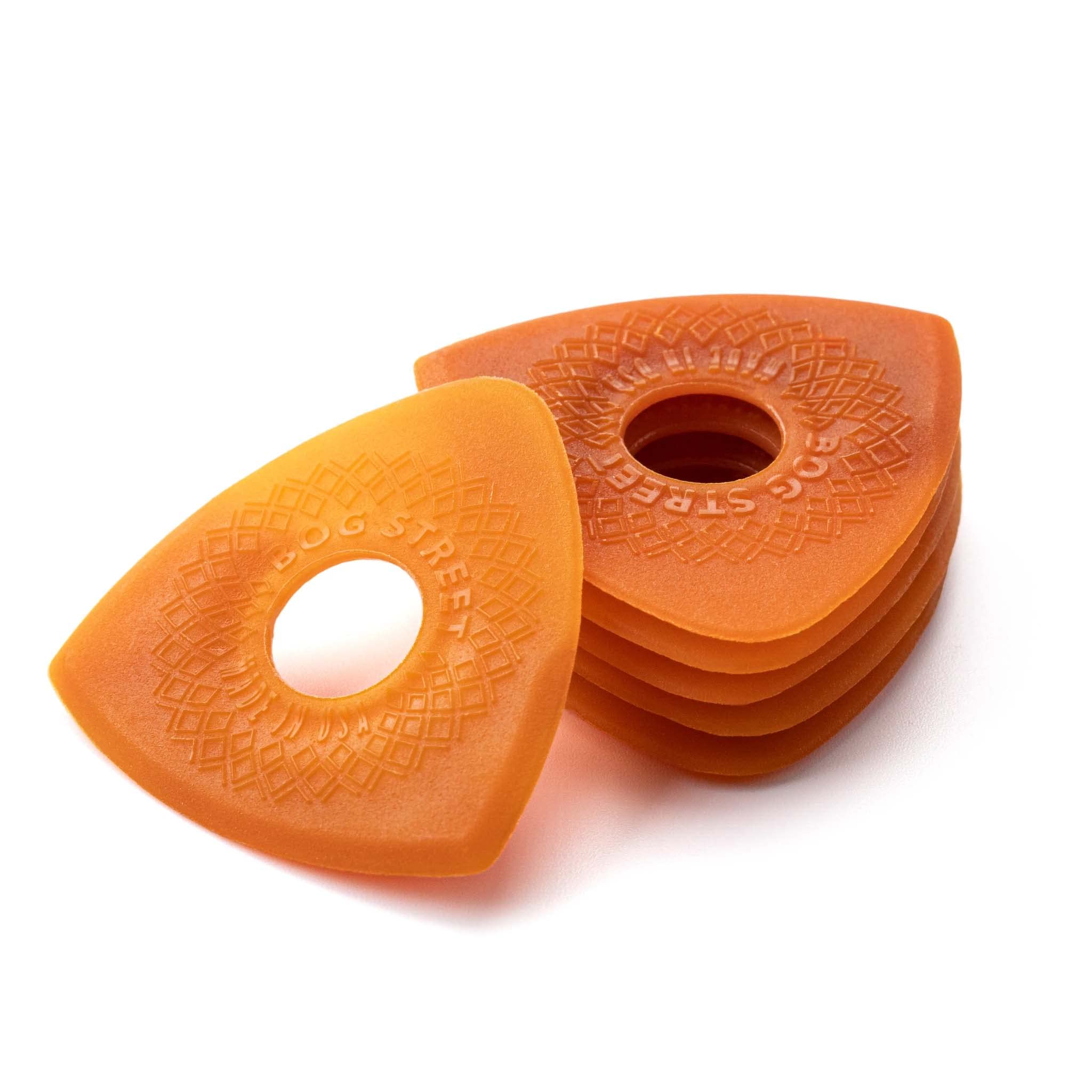 Bog Street AXE CUT Guitar Picks, Medium, Edge-to-Edge Texture Medium Guitar Picks, Orange (6-Pack)