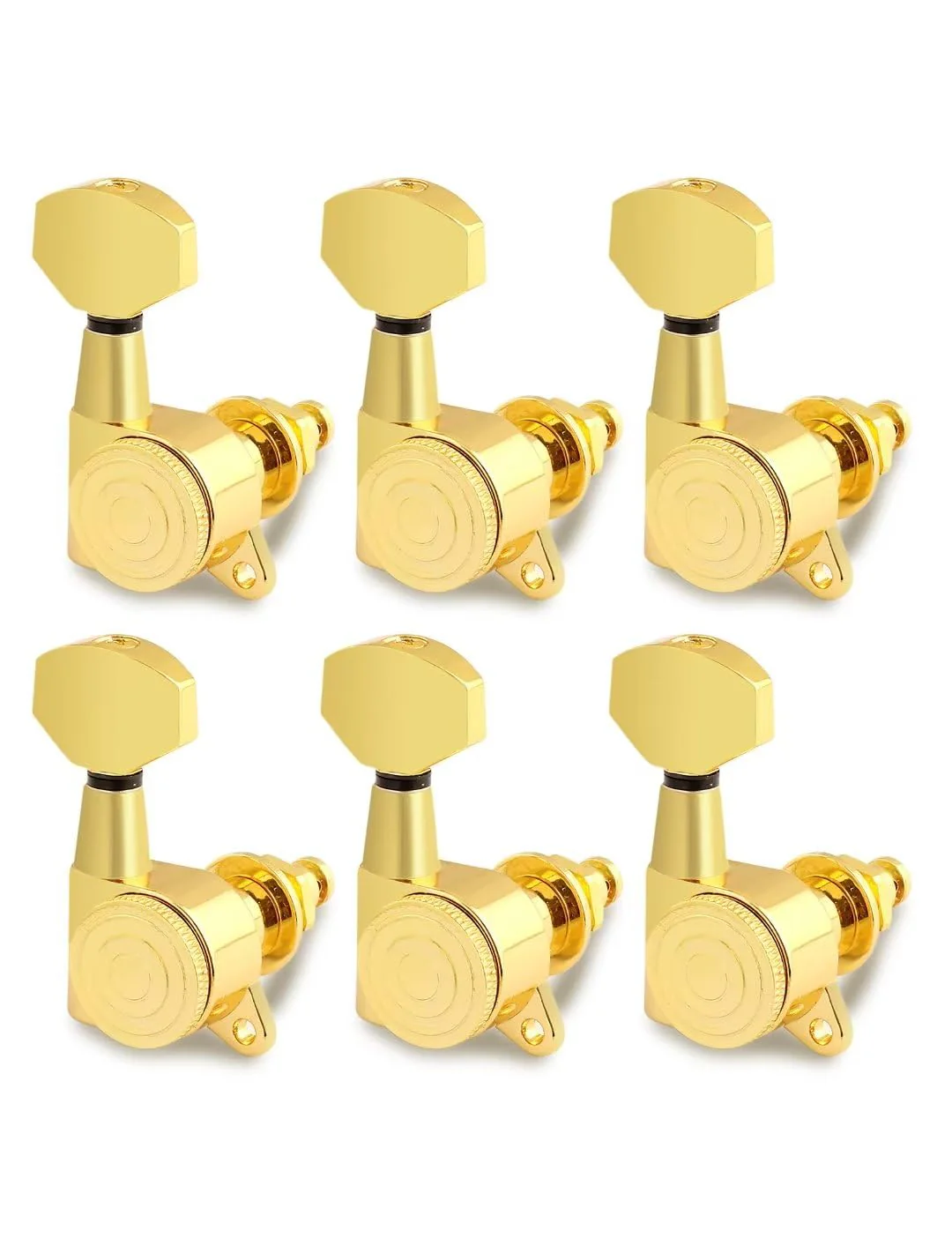 Bogart Locking Guitar String Tuning Pegs Sealed Machine Heads Tuners Tuning Keys 6 In Line for Right Handed Electric Guitar or Acoustic Guitar Gold., TP 21-GD-6R