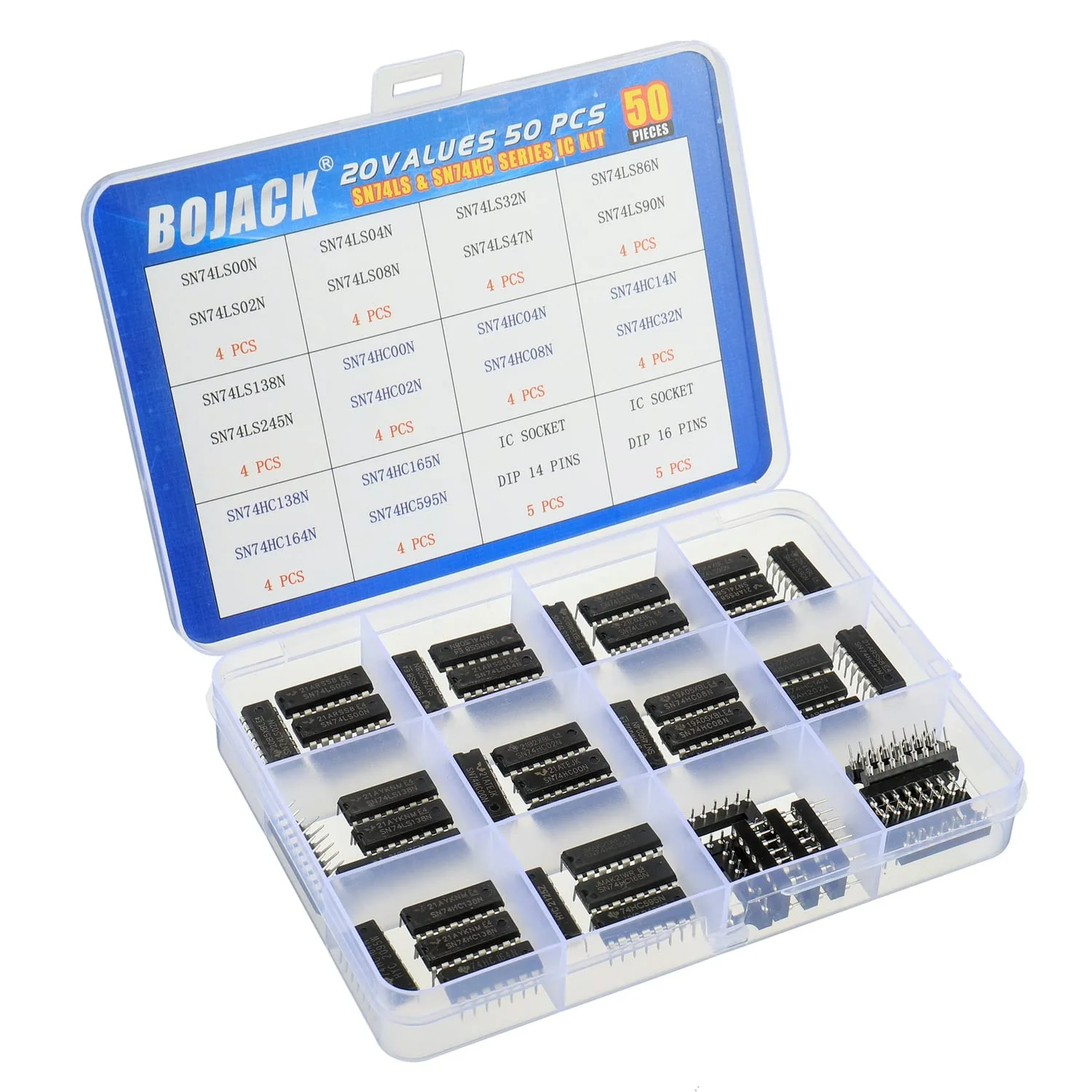 BOJACK 20 Values 50pcs SN74LS and SN74HC Series Low Power Logic IC Chip Assortment Kit for IC Chip Work - Image 2