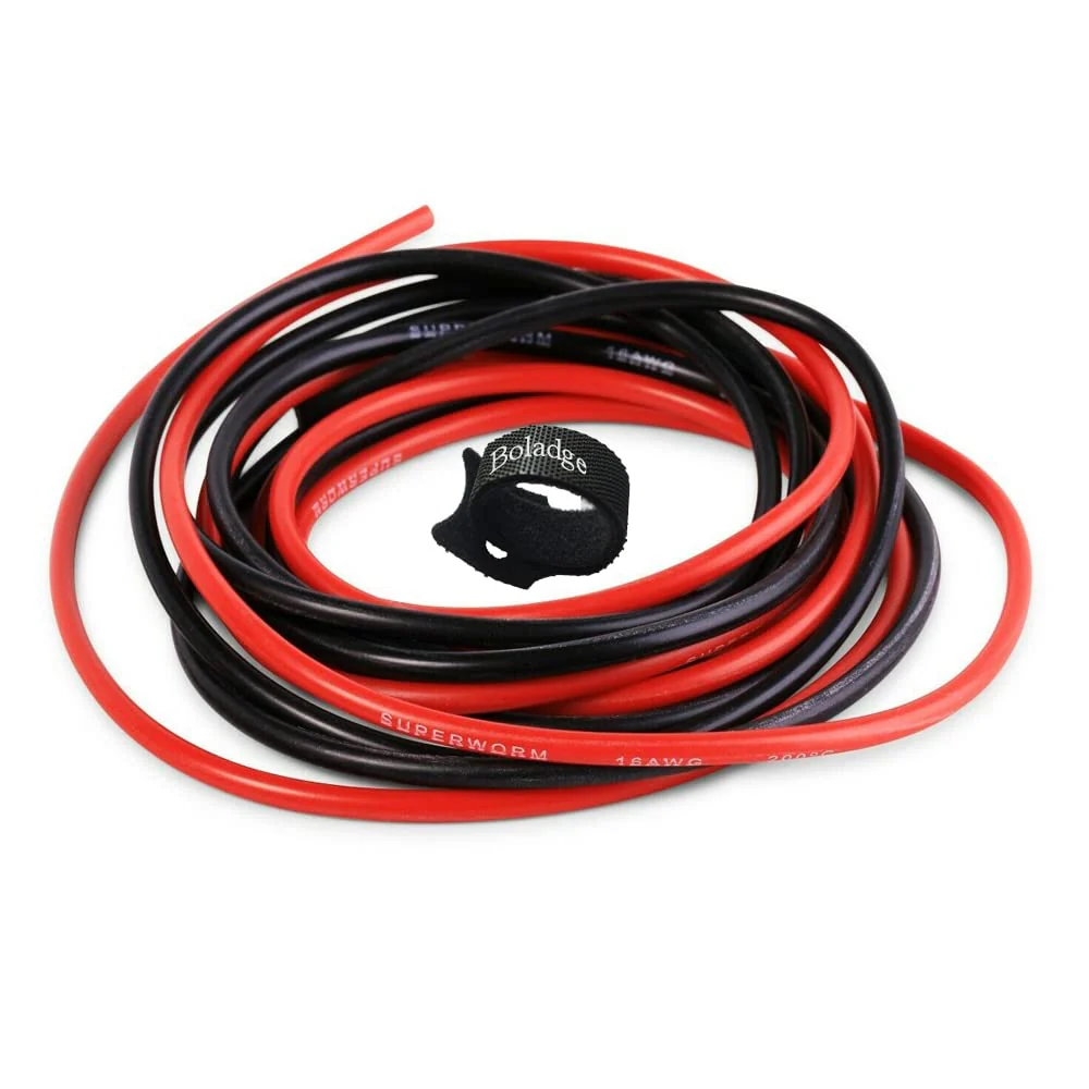 Boladge 2 Metre Pure Silicone Cable 14AWG Power Cable Battery Cable Tinned Copper Wire 14 Gauge RC Cable (1 Metre in Black and 1 Metre in Red) - Image 2