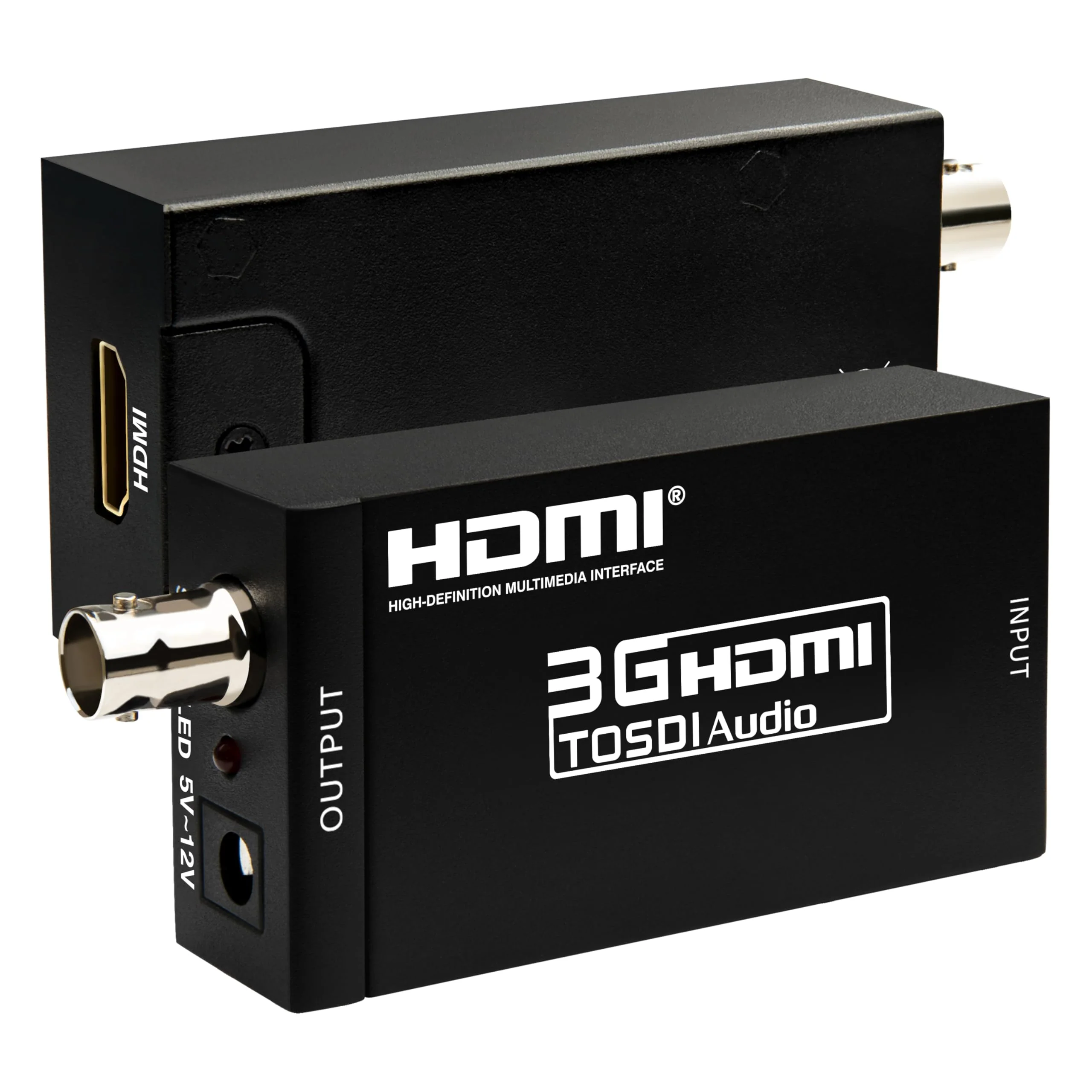 Boobrie HDMI to SDI Converter 3G-SDI with Audio De-Embedding, 300ft Long Distance Transmission Support 1080P@60Hz for SDI Monitor, Video Camera, Live Broadcast